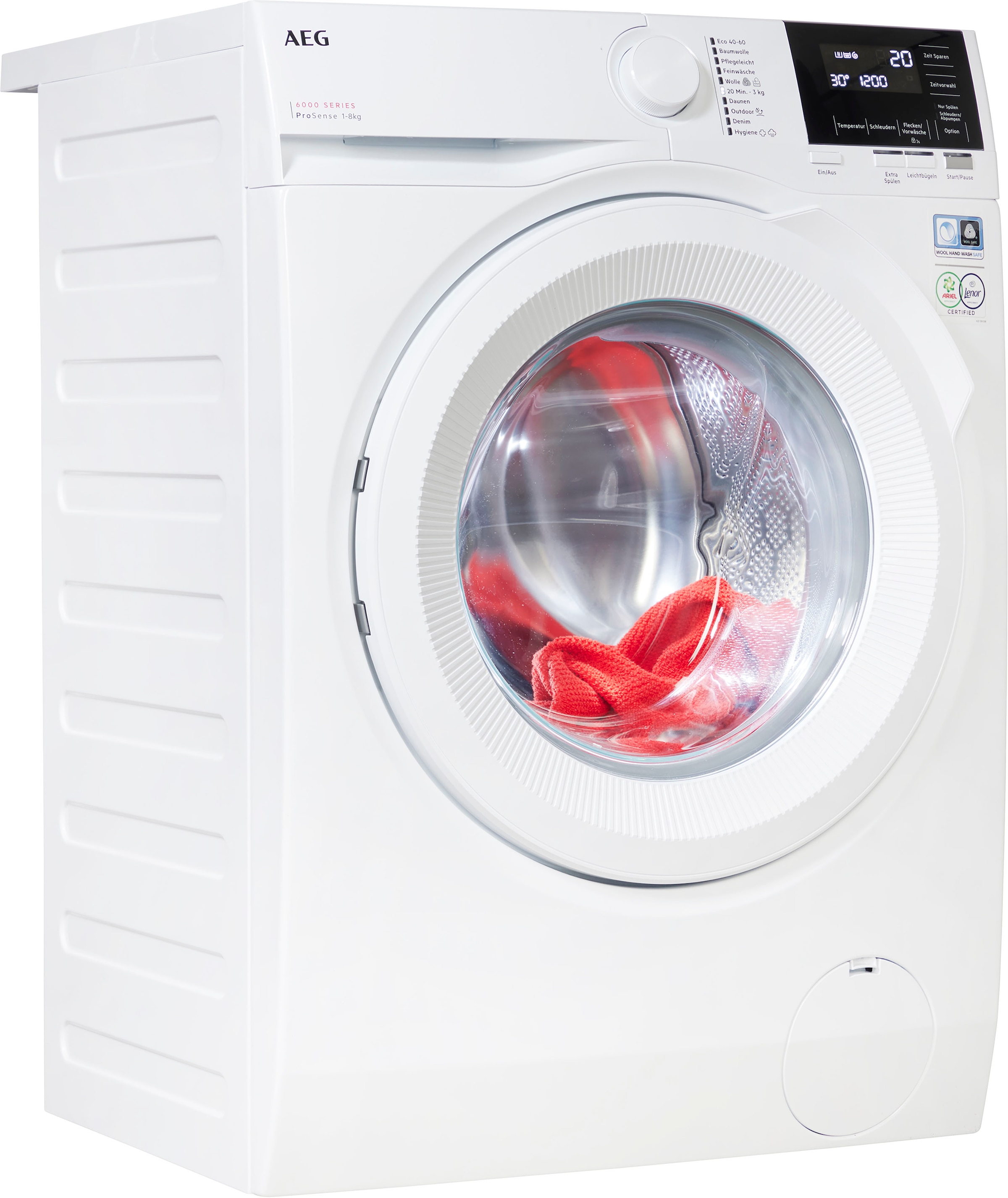 AEG Series 6000 LR6A648 Waschmaschine Frontlader 8 kg 1400 RPM Weiß