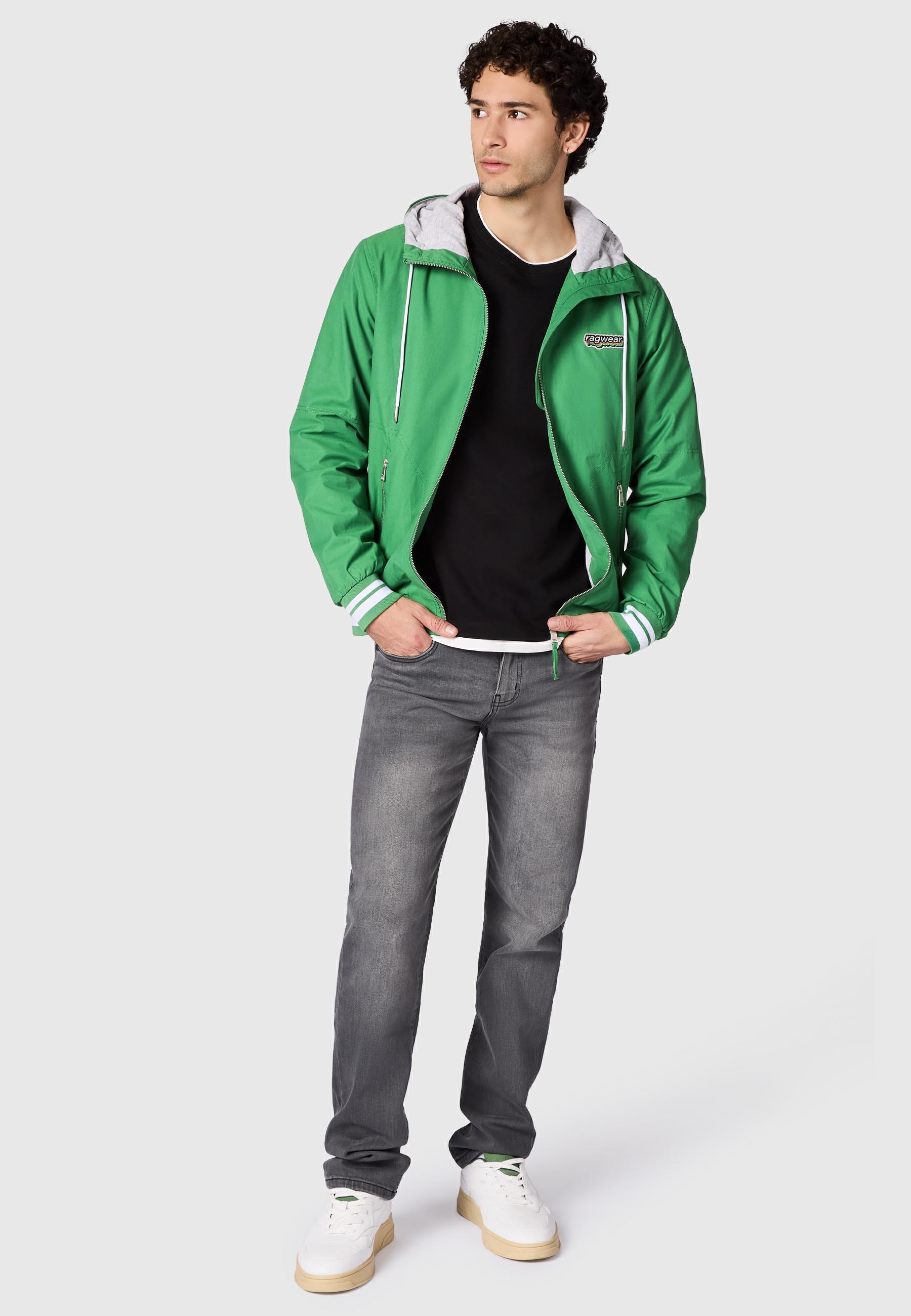 Ragwear Outdoorjacke »Kapuzenjacke Stewan YOUMODO« mit Kapuze leichte Herren Übergangsjacke mitelastischen Bündchen