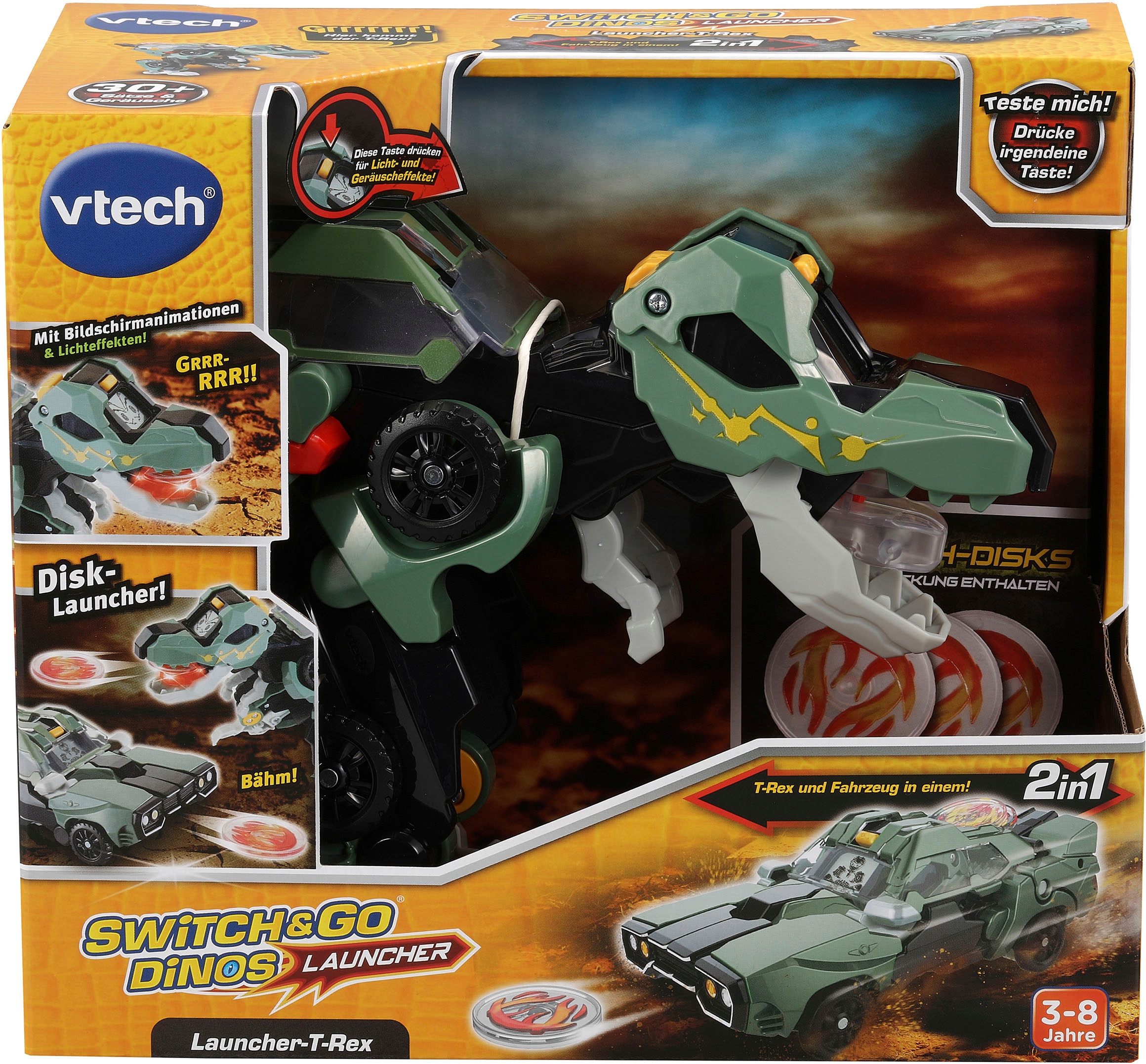Vtech® Spielfigur »Switch & Go Dinos, Fighter Launcher-T-Rex«, mit Sound
