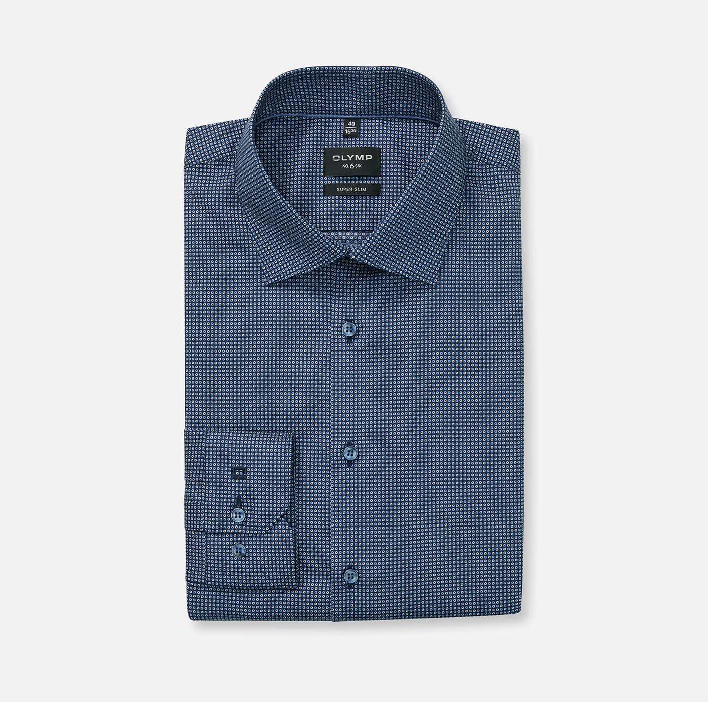 OLYMP Langarmhemd »No 6 six« super slim, New York Kentkragen, gemustert, Businesshemd