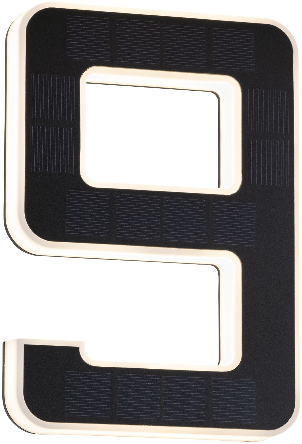 Paulmann LED Außen-Wandleuchte »Solar Hausnummer« LED-Modul 1 Stk. Warmweiß LED-Modul, Hausnummern, Buchstaben wählbar, Akku wechselbar