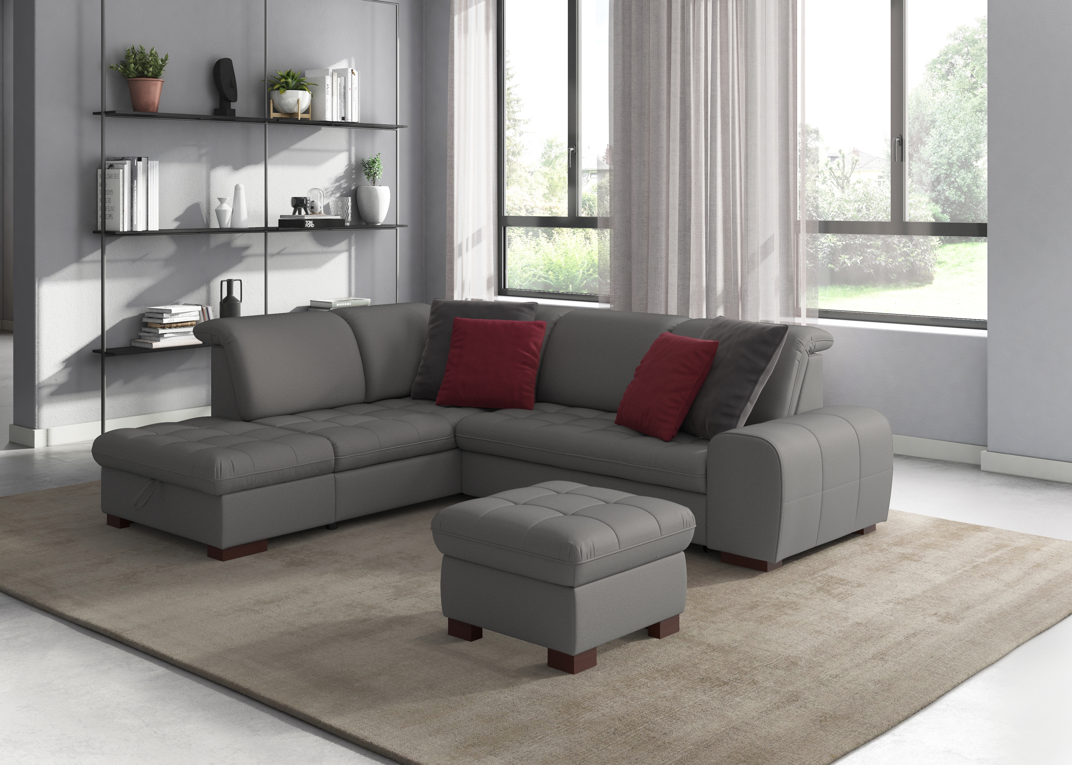 sit&more Ecksofa "Luxor L-Form" wahlweise mit Schlaffunktion, Stauraum und Kopfteilverstellung