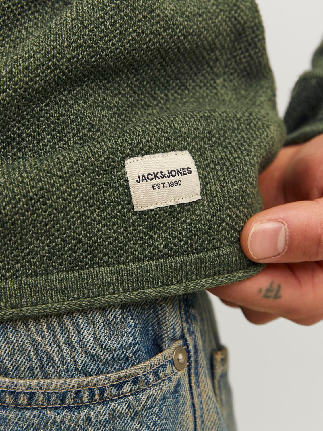 Jack & Jones Rundhalspullover »JJEHILL KNIT CREW NECK NOOS«, aus Strukturstrick