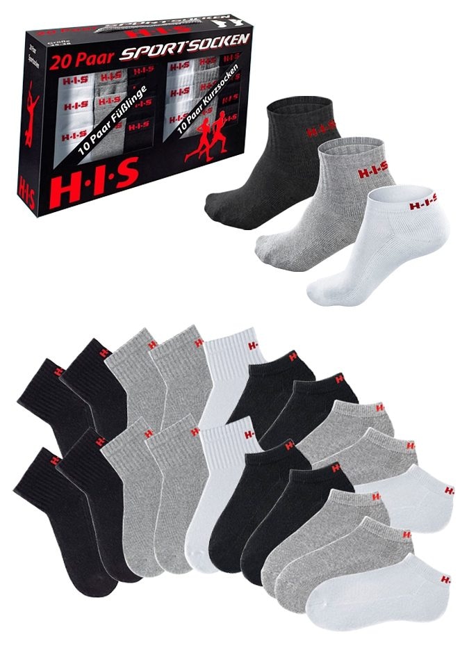 H.I.S Kurzsocken, (Box, 20 Paar), kaufen mit Sneakersocken und Frottee auf Rechnung