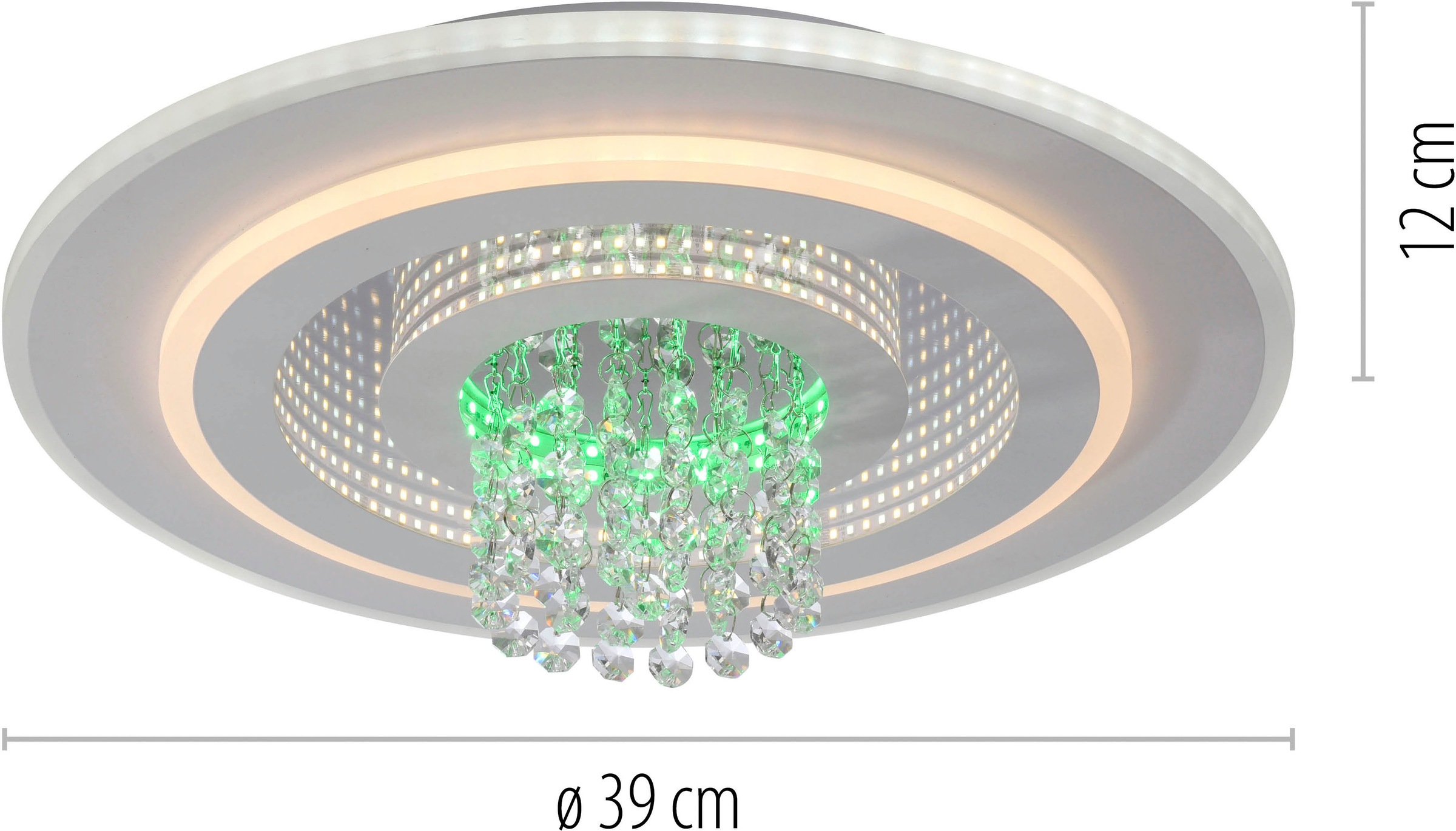 JUST LIGHT LED Deckenleuchte »TOLAGO« LED-Board 1 Stk. warmweiß - kaltweiß CCT+RGB, stufenlos dimmbar, separat steuerbar, IR-FB., Memoryfunktion