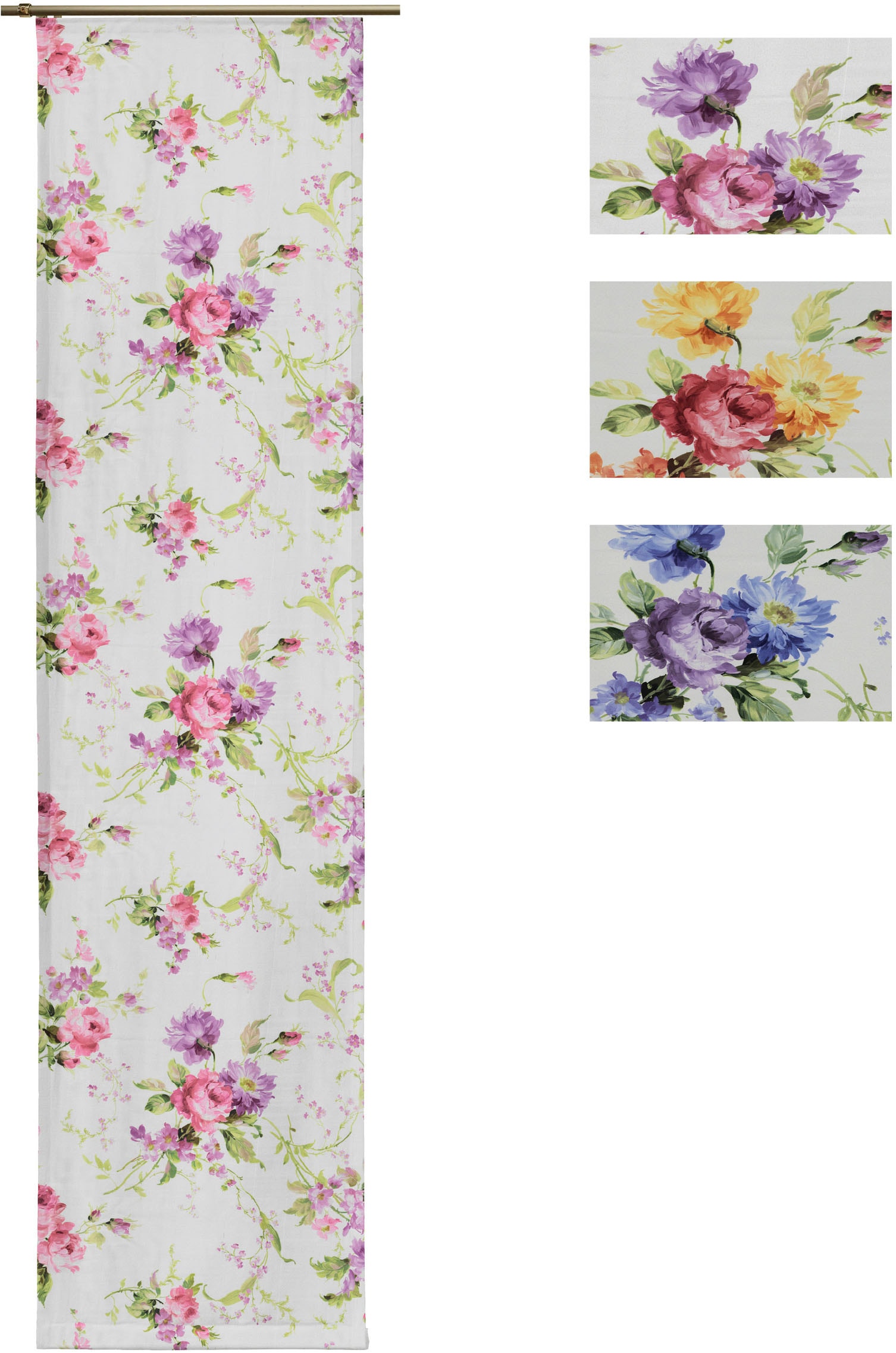 Wirth Schiebegardine »MONTROSE« Klettband 1 Stk. tlg. inkl. Beschwerungsstange