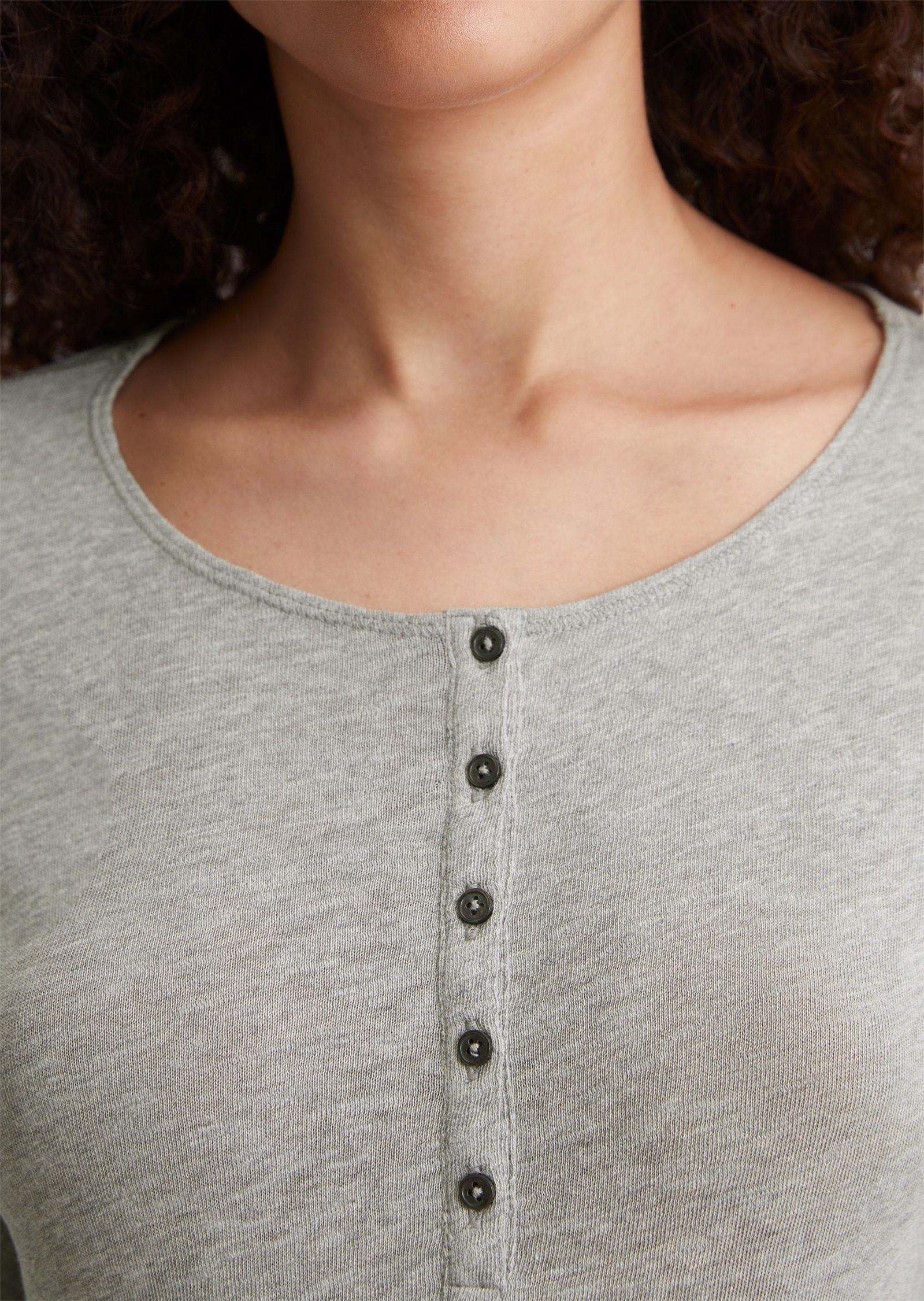 Marc O'Polo Henleyshirt »henley«, mit großem Rundhals, kleine Knopfleiste