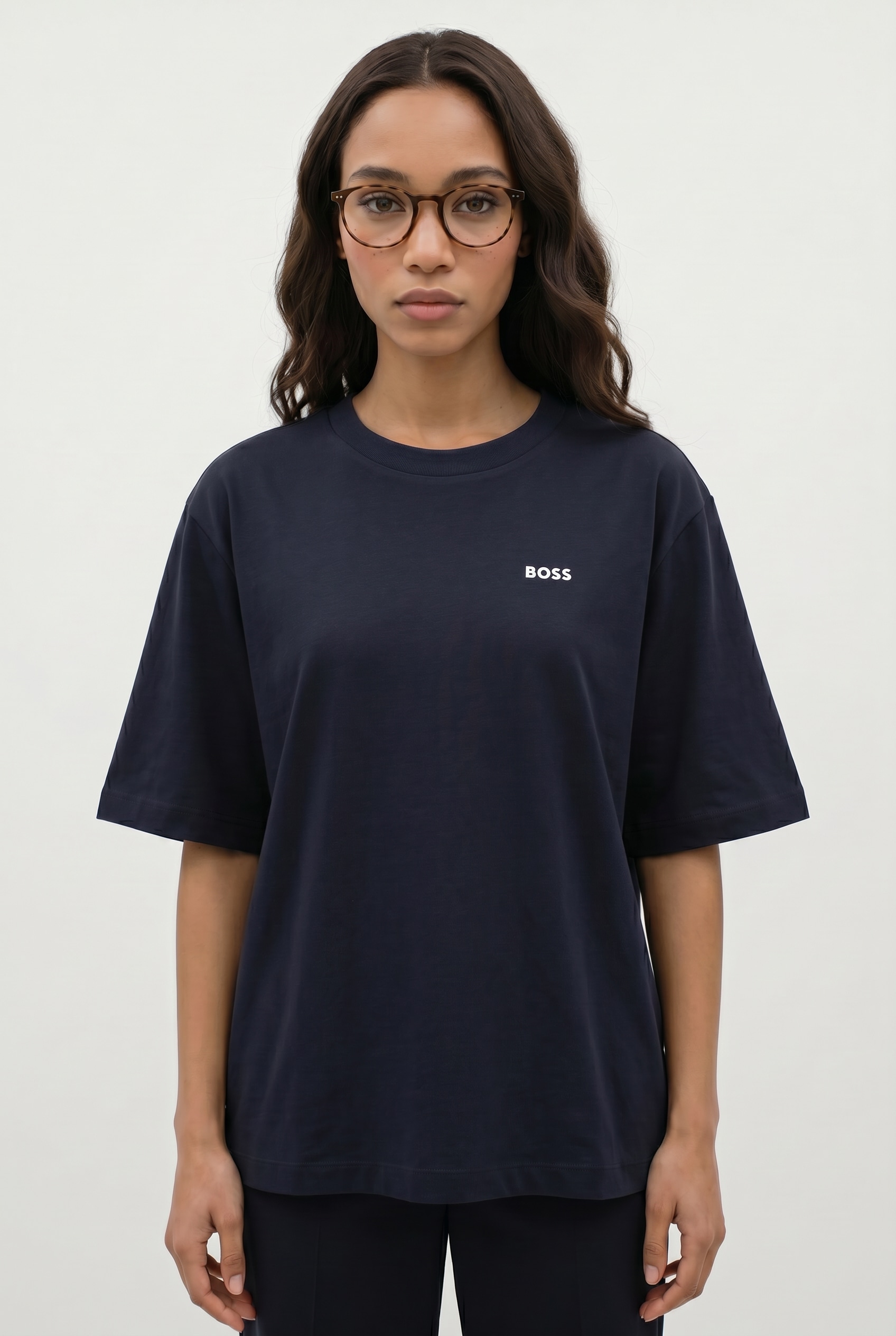 BOSS ORANGE T-Shirt »Eregular Premium Damenmode« mit Logo-Detail, Relaxed Fit