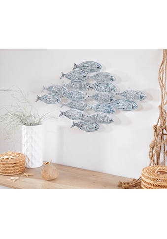 Home affaire Wanddekoobjekt »Fische«, Wanddeko aus Metall, Shabby Look kaufen