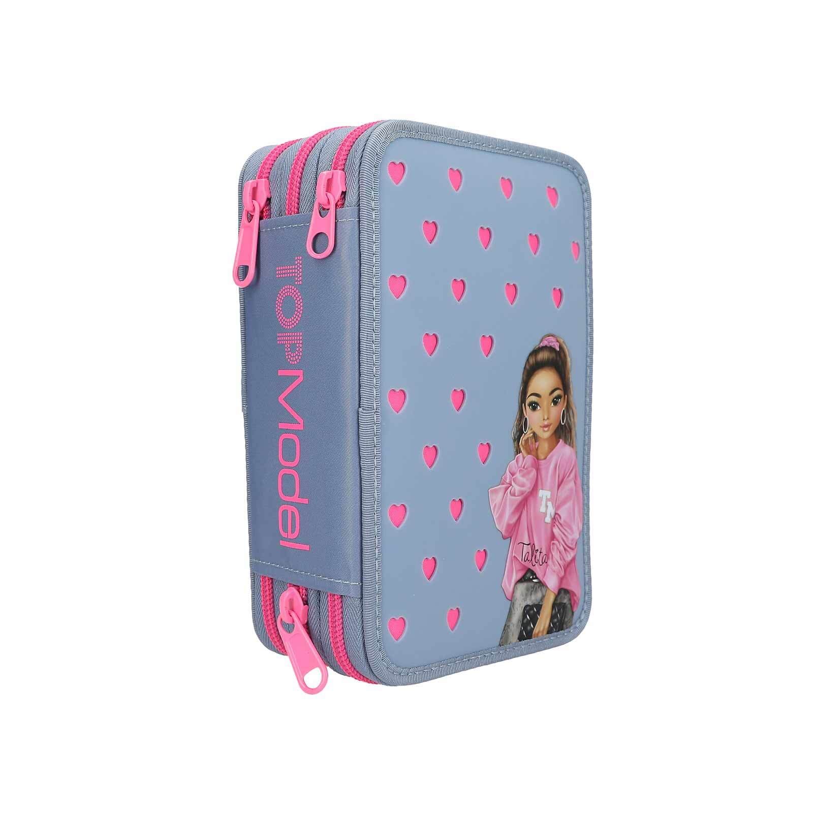 Depesche Buntstift »3-Fach Federtasche mit Silikon-Pins TOPModel 7,5 x 13 x 20 cm blau«