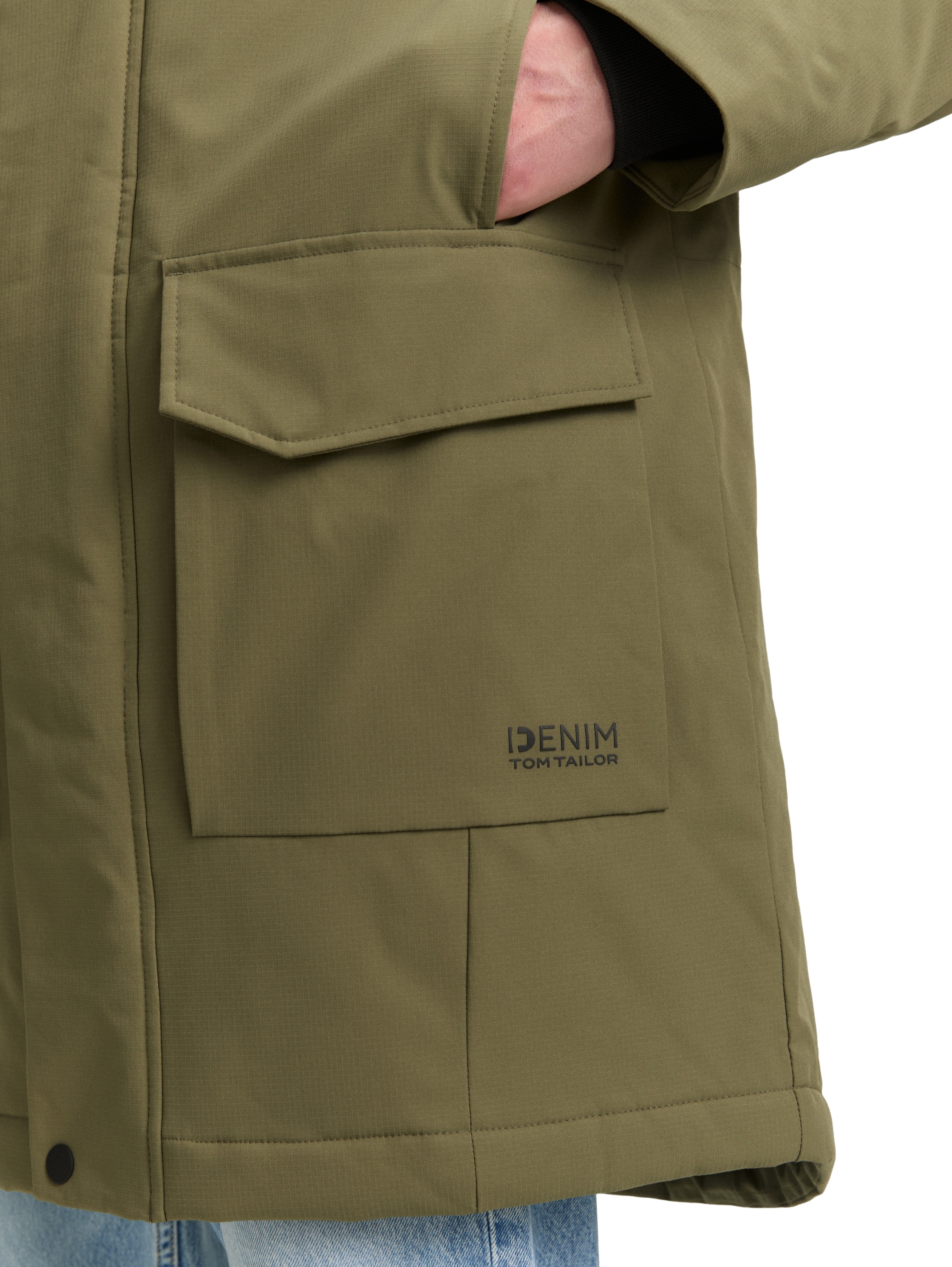 TOM TAILOR Denim Parka mit Kapuze mit wasserabweisender Funktion