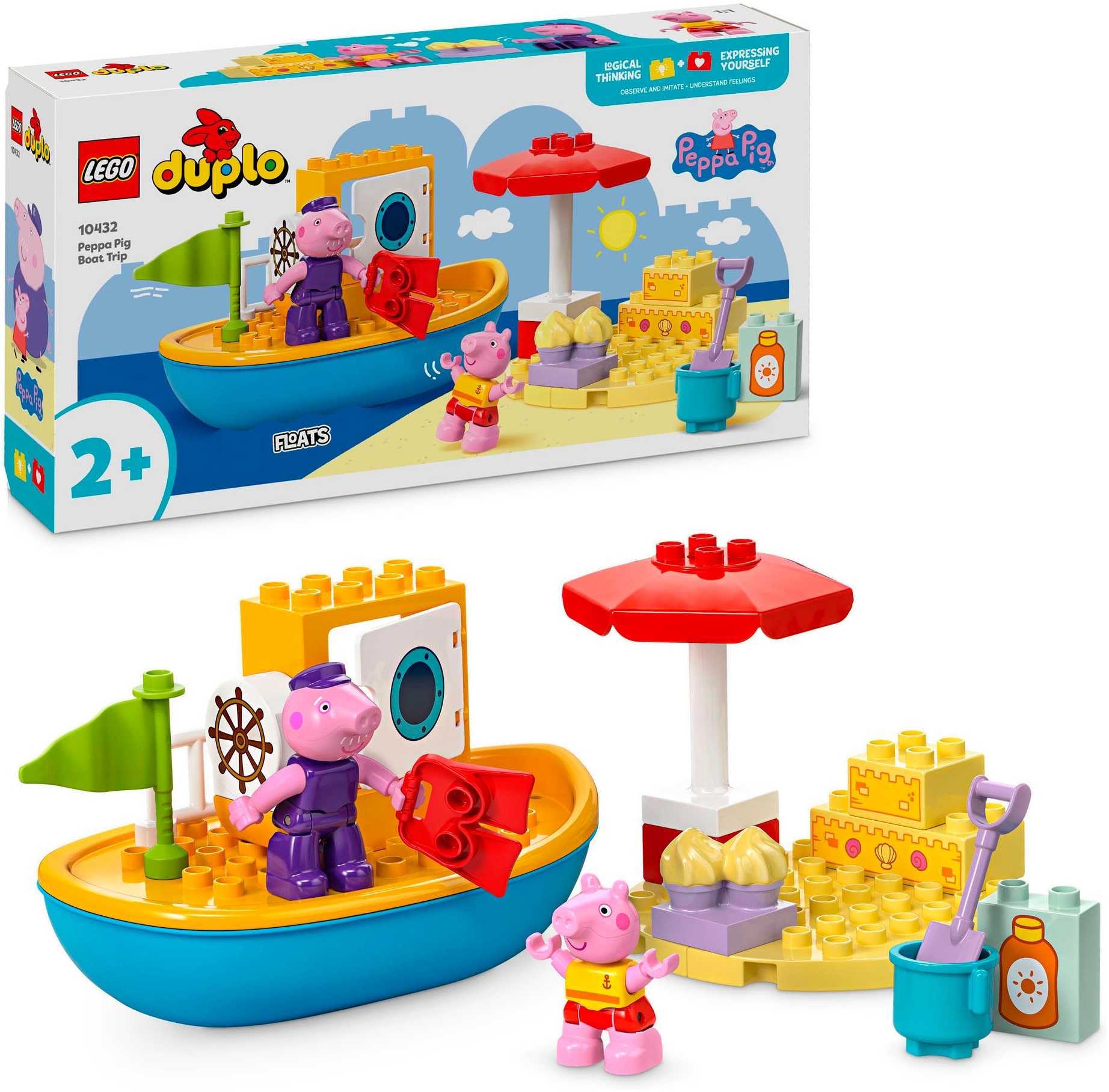 Konstruktionsspielsteine »Peppas Bootsausflug (10432), LEGO DUPLO Peppa Pig«, (23...