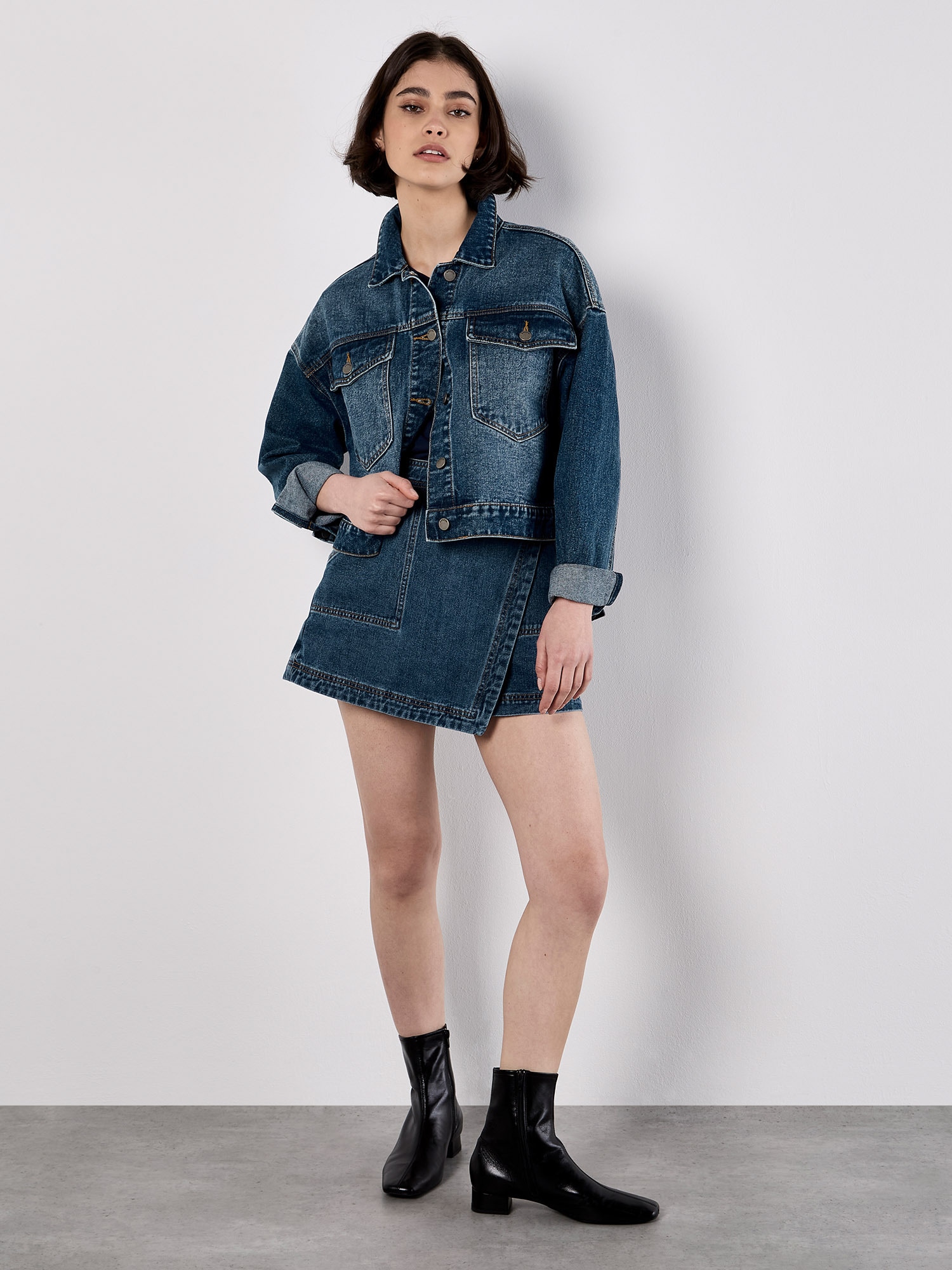 Apricot Minirock »Mini-Wickelrock aus Denim«