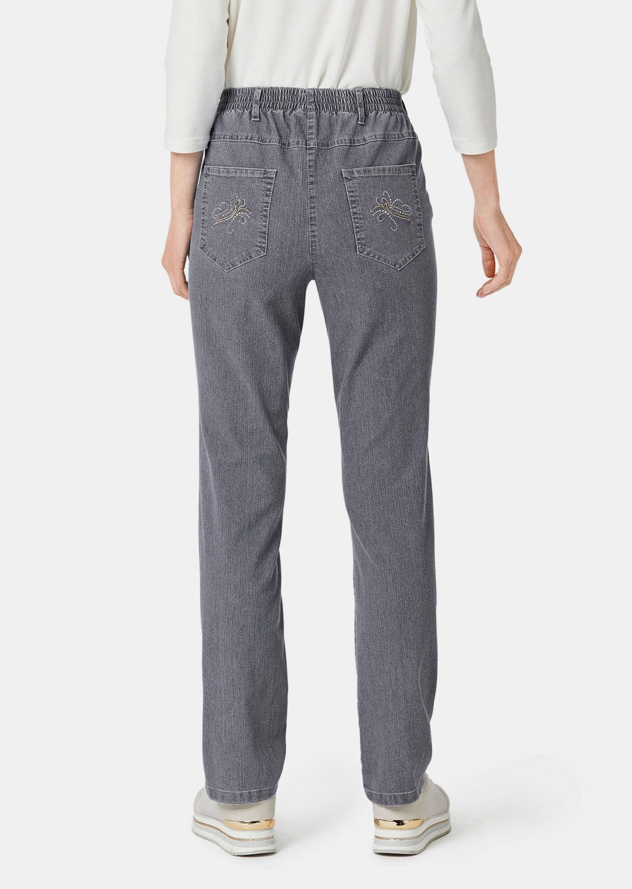 GOLDNER Regular-fit-Jeans »Jeansschlupfhose MARTHA Edel geschmückte Jeansschlupfhose MARTHA«