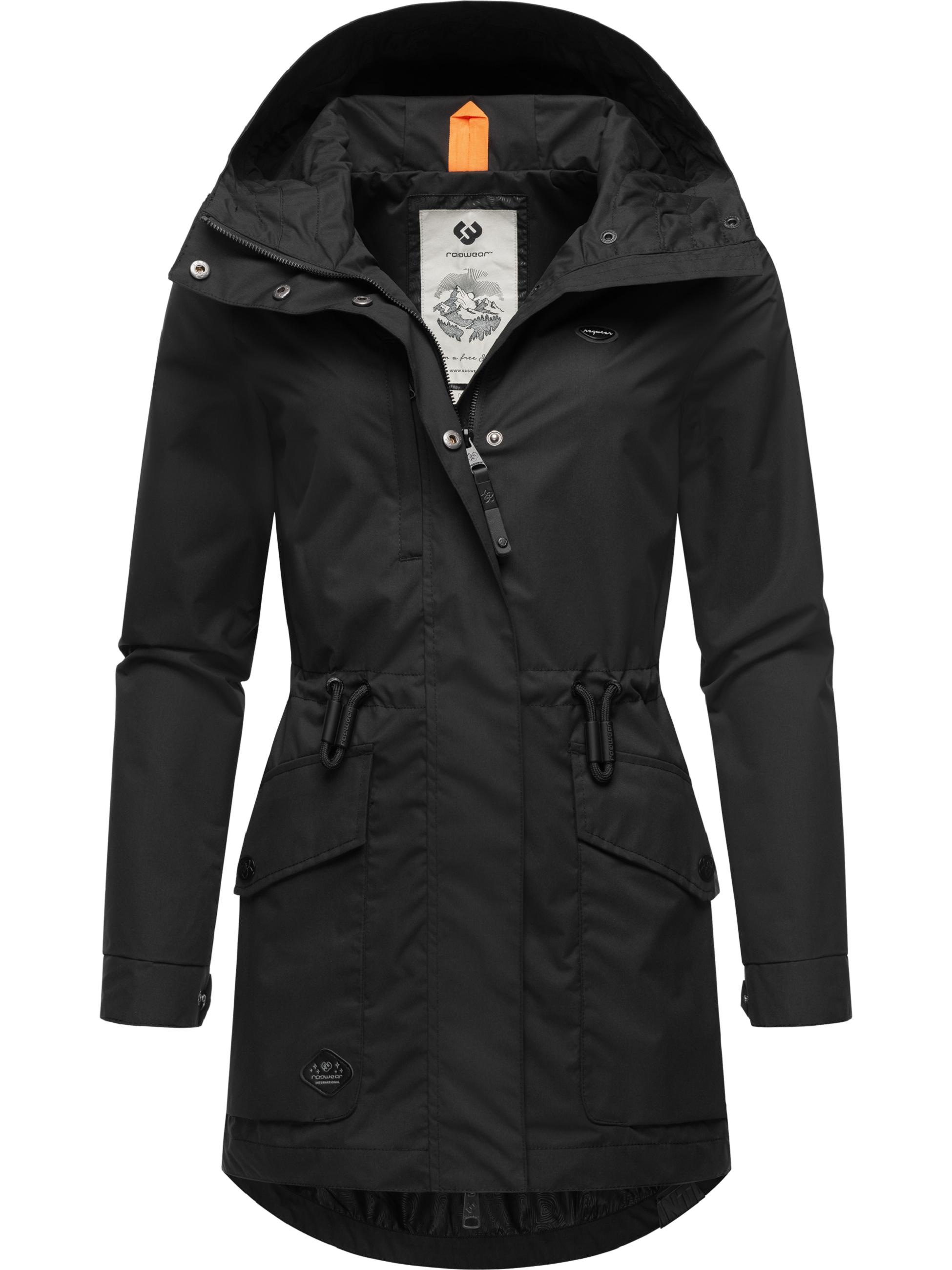 Ragwear Parka »Outdoorjacke Alysa«, mit Kapuze, stylische Damen Übergangsjacke mit Taillenzugband