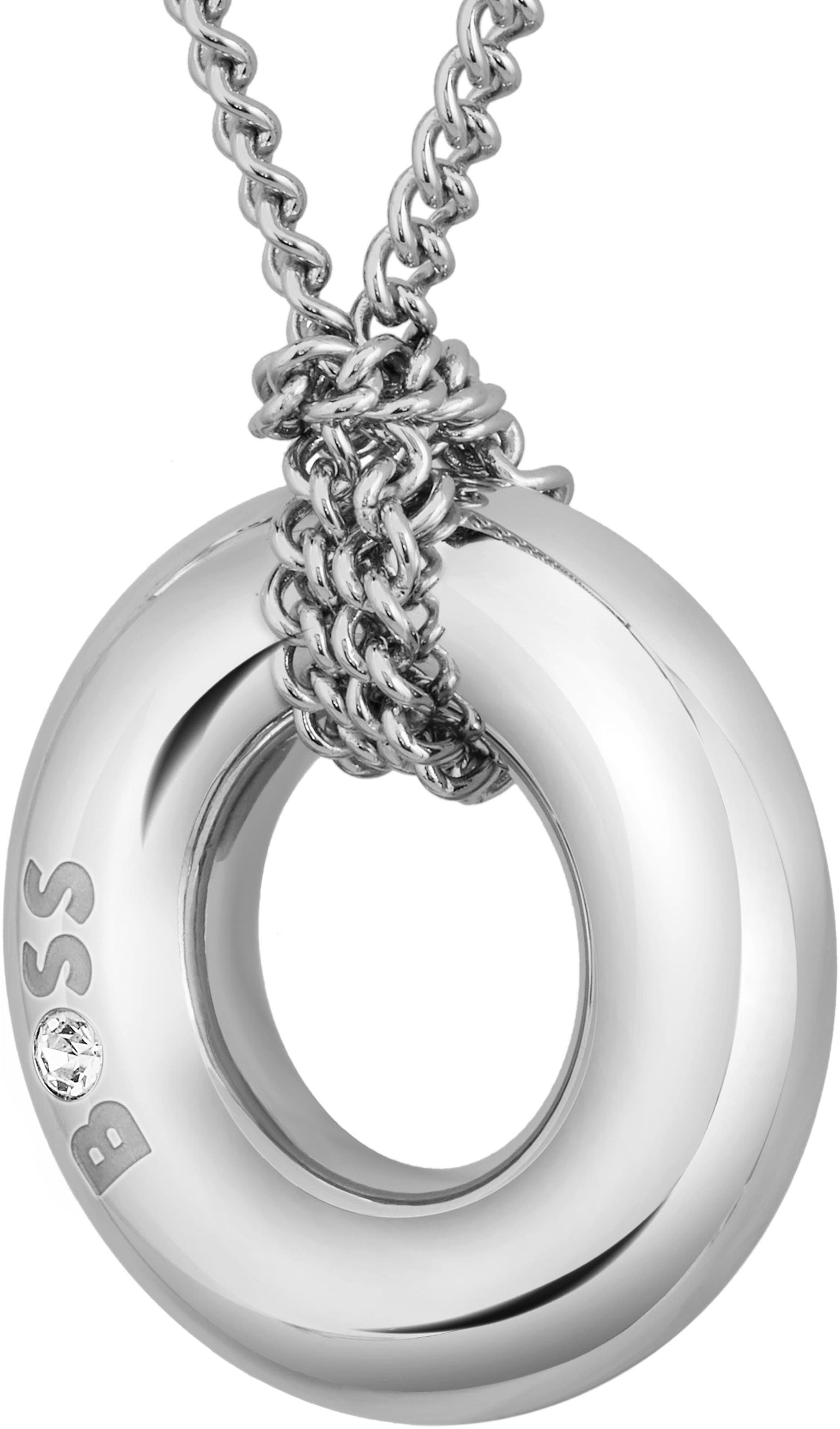 BOSS Kette mit Anhänger »LIVE, Kreis, 1580683, 1580684«, mit Preciosa Crystal