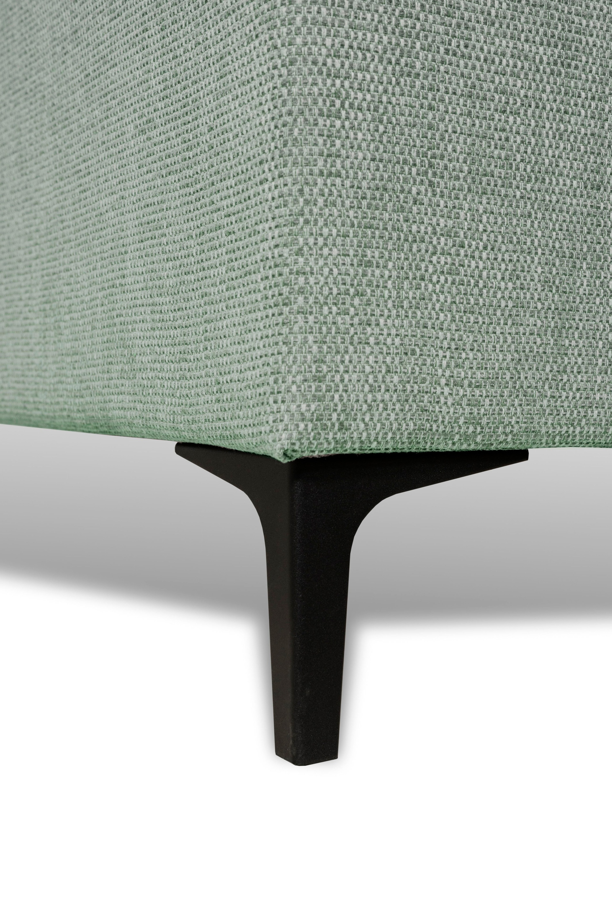 Places of Style Wohnlandschaft »XXL Sofa Oland, Struktur, Flachgewebe, Luxus-Microfaser, Boucle«, U-Form, 345 cm, Wellenunterfederung, Skandi-Design, Metallfüße