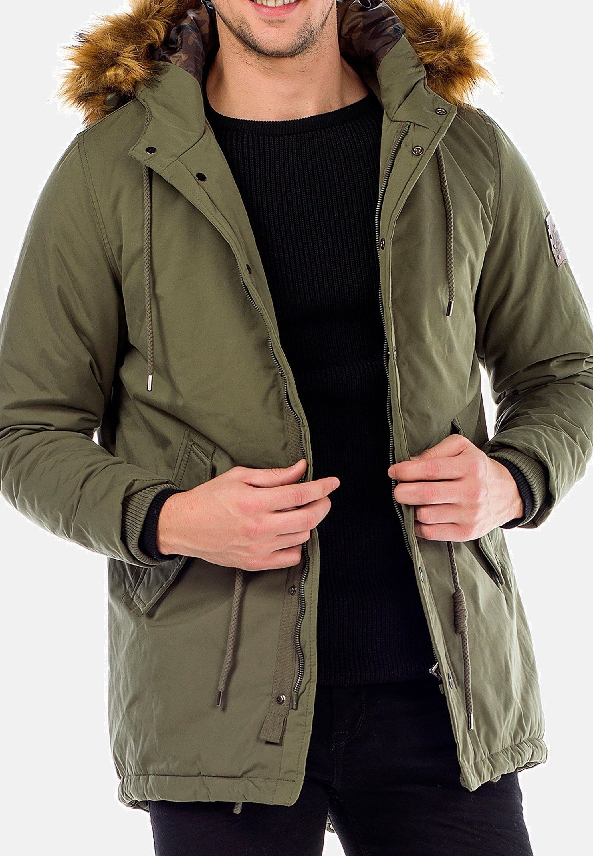 Cipo & Baxx Winterjacke »Cipo & Baxx Jacke« mit Kapuze mit Kordelzug zur Taillierung, CM150