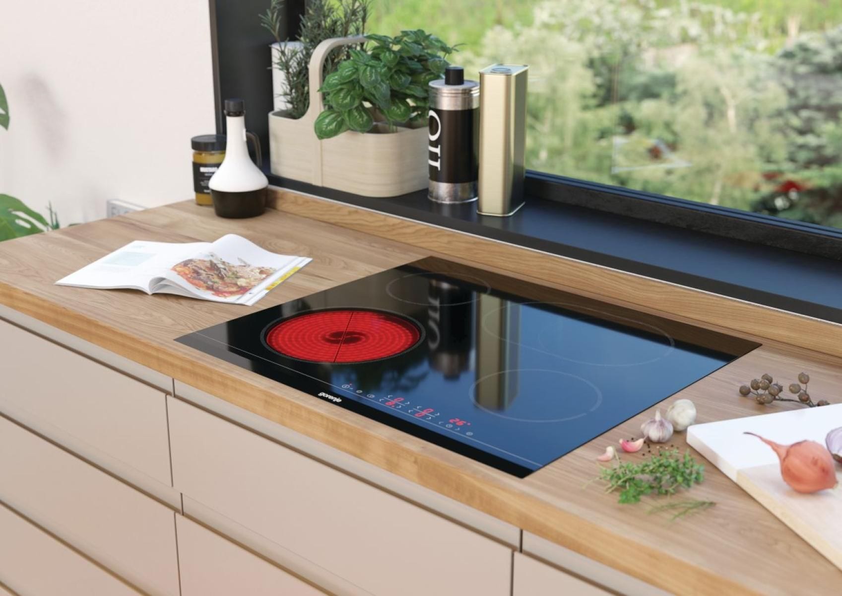 GORENJE Backofen-Set »BOS6737E13BGOT«, mit 1-fach-Teleskopauszug, Aqua Clean, (Set), Pizzafunktion mit 300 °C – perfekt für Pizza, Focaccia und mehr!