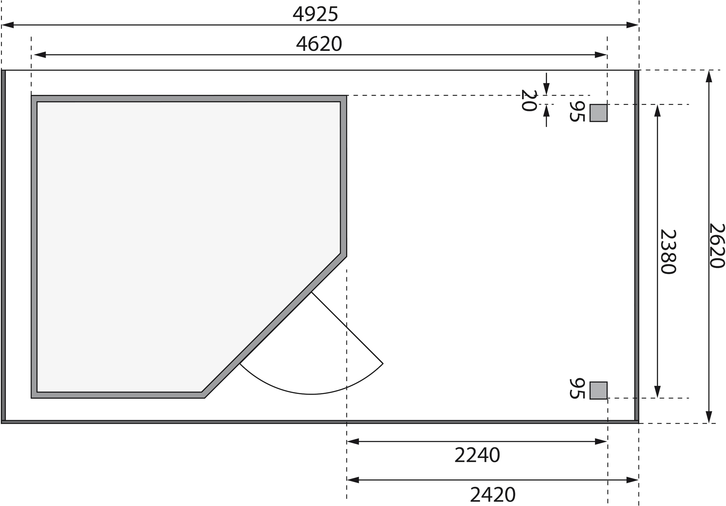 Karibu Gartenhaus »Schwandorf 5« aus hochwertiger nordischer Fichte