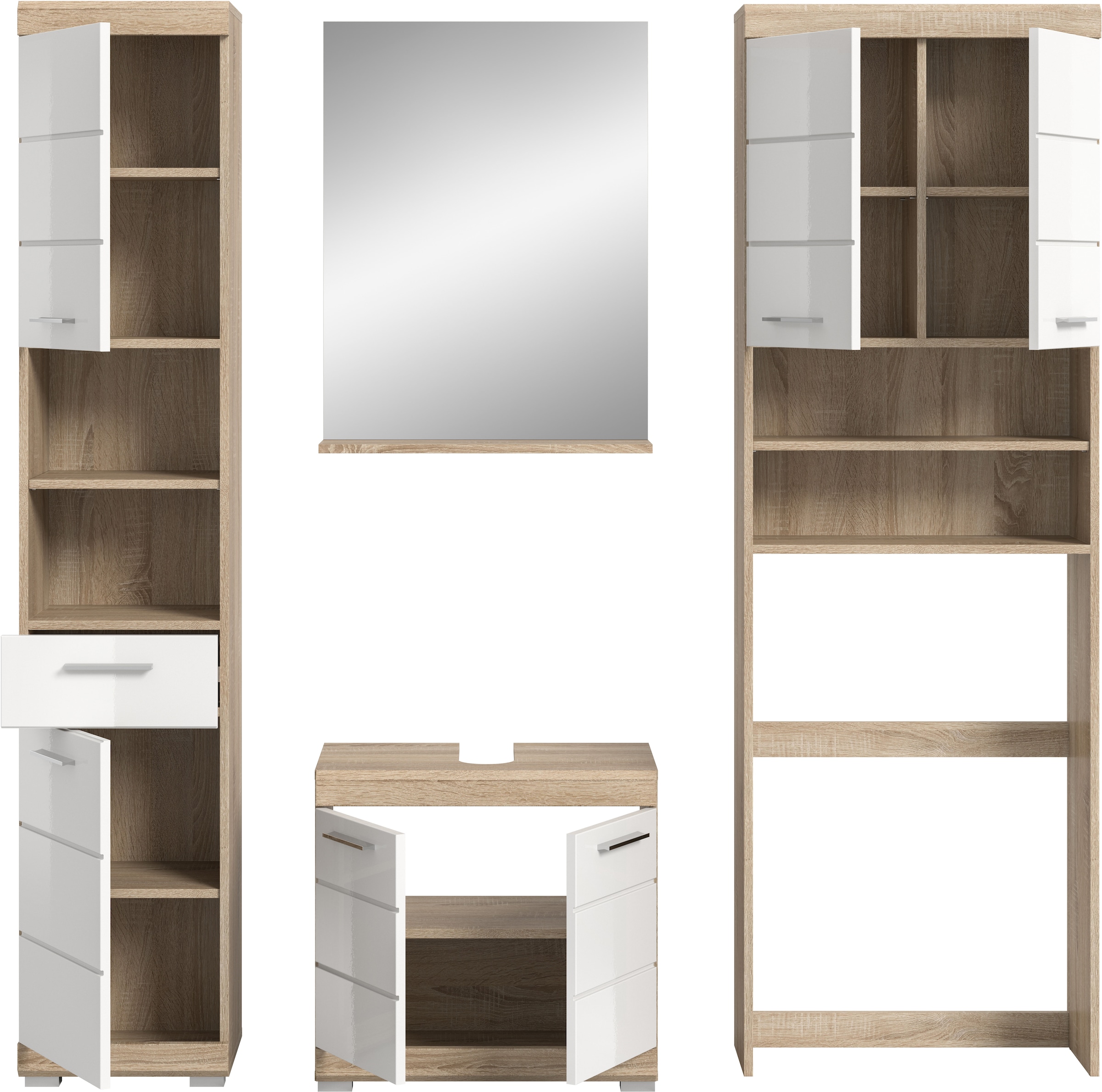 welltime Badmöbel-Set »Siena, 4 teilig, bestehend aus:« Set, TOPSELLER!, 4 Stk. tlg.