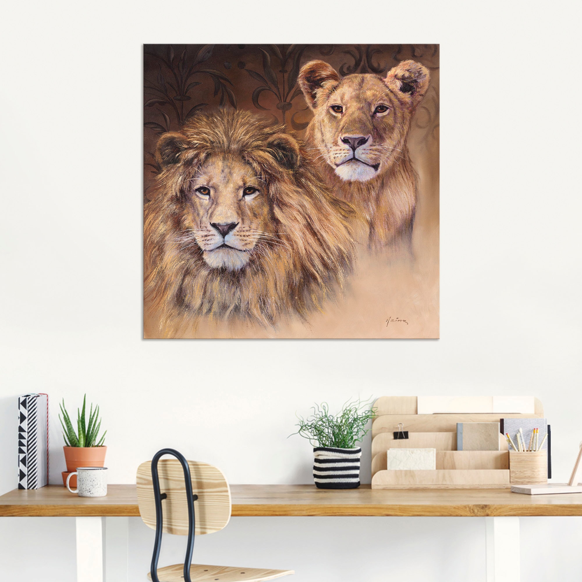 Artland Wandbild »Löwen«, Wildtiere, (1 St.), als Alubild, Outdoorbild, Leinwandbild, Poster, Wandaufkleber