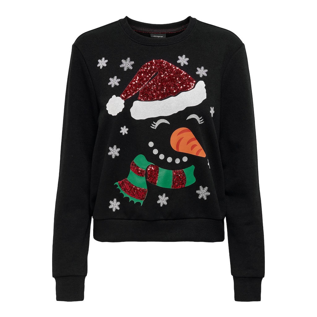 ONLY Weihnachtssweatshirt »ONLYDA XMAS L/S O-NECK BOX SWT«, mit verschiedenen Weihnachtsmotiven