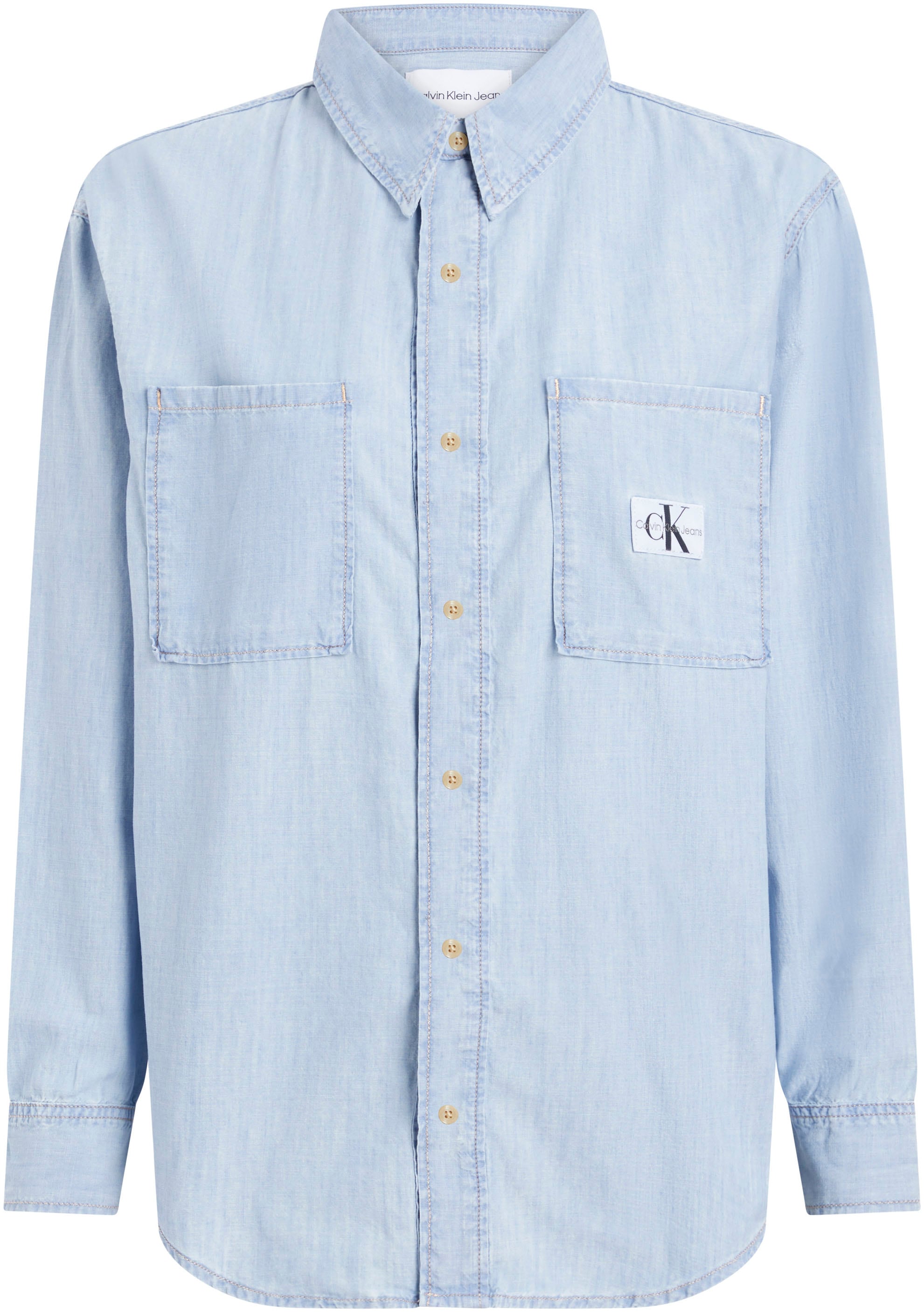 Calvin Klein Jeans Jeansbluse »OVERSIZED LS DENIM SHIRT«, mit Logopatch