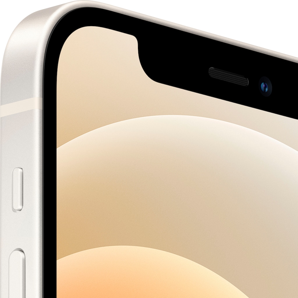 Apple Smartphone »iPhone 12 128GB«, weiß, 15,5 cm/6,1 Zoll, 128 GB Speicherplatz, 12 MP Kamera, ohne Strom Adapter und Kopfhörer, kompatibel mit AirPods, Earpods