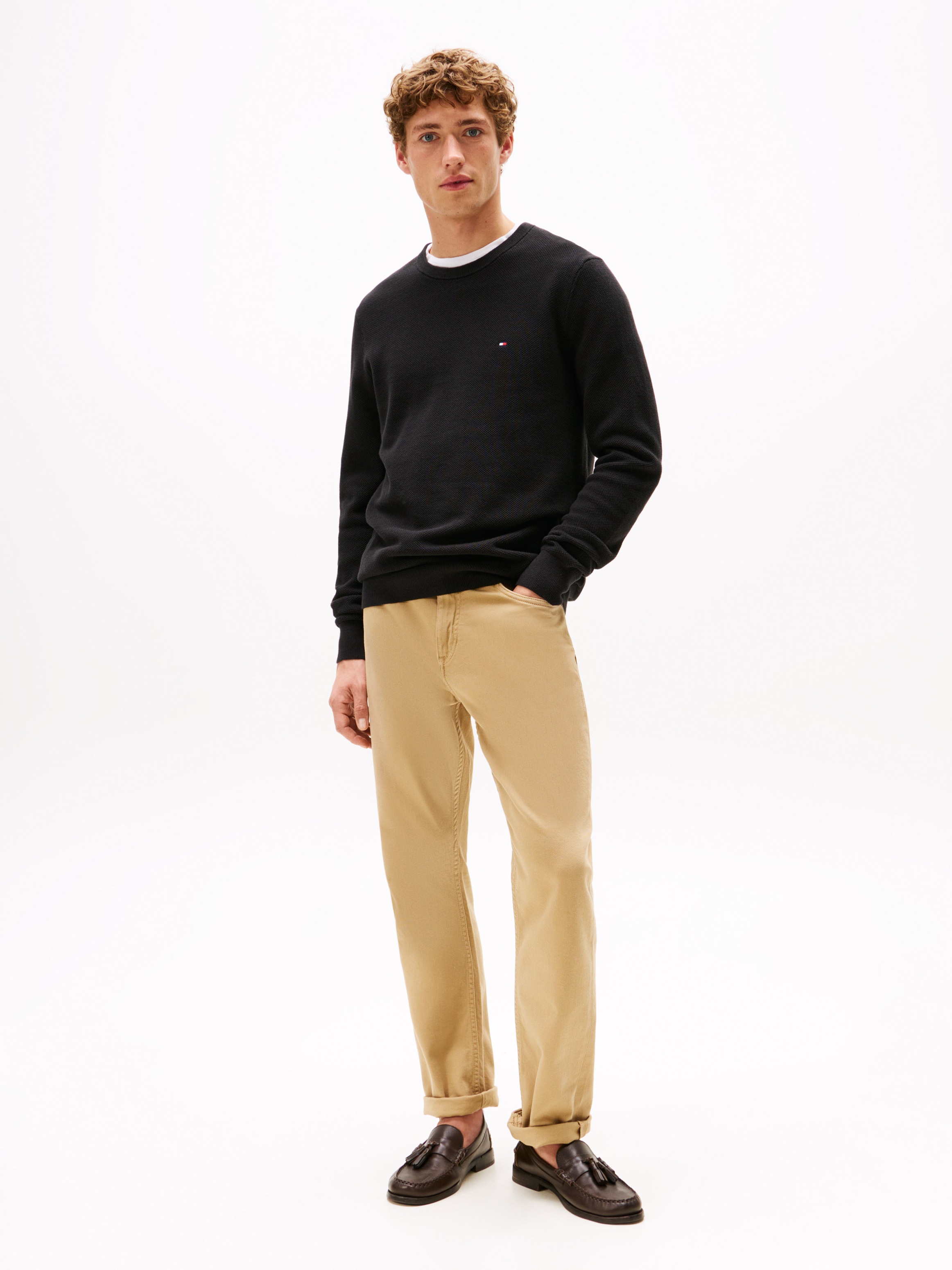 Tommy Hilfiger Rundhalspullover »ESSENTIAL STRUCTURE CREW NECK«, mit feiner Struktur