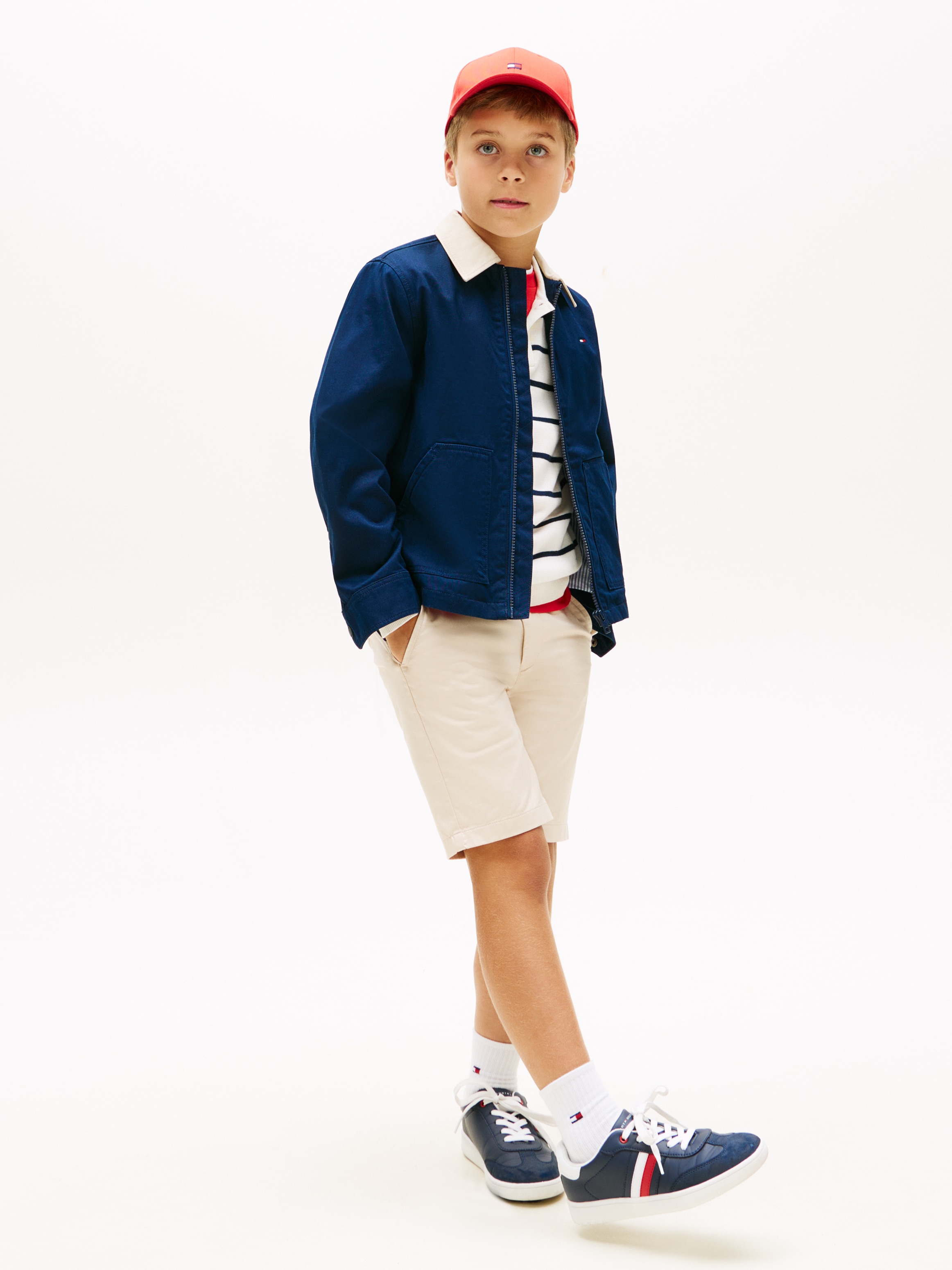 Tommy Hilfiger Hemdjacke »CONTRAST COLLAR COTTON JACKET« ohne Kapuze Kinder bis 16 Jahre, regular fit