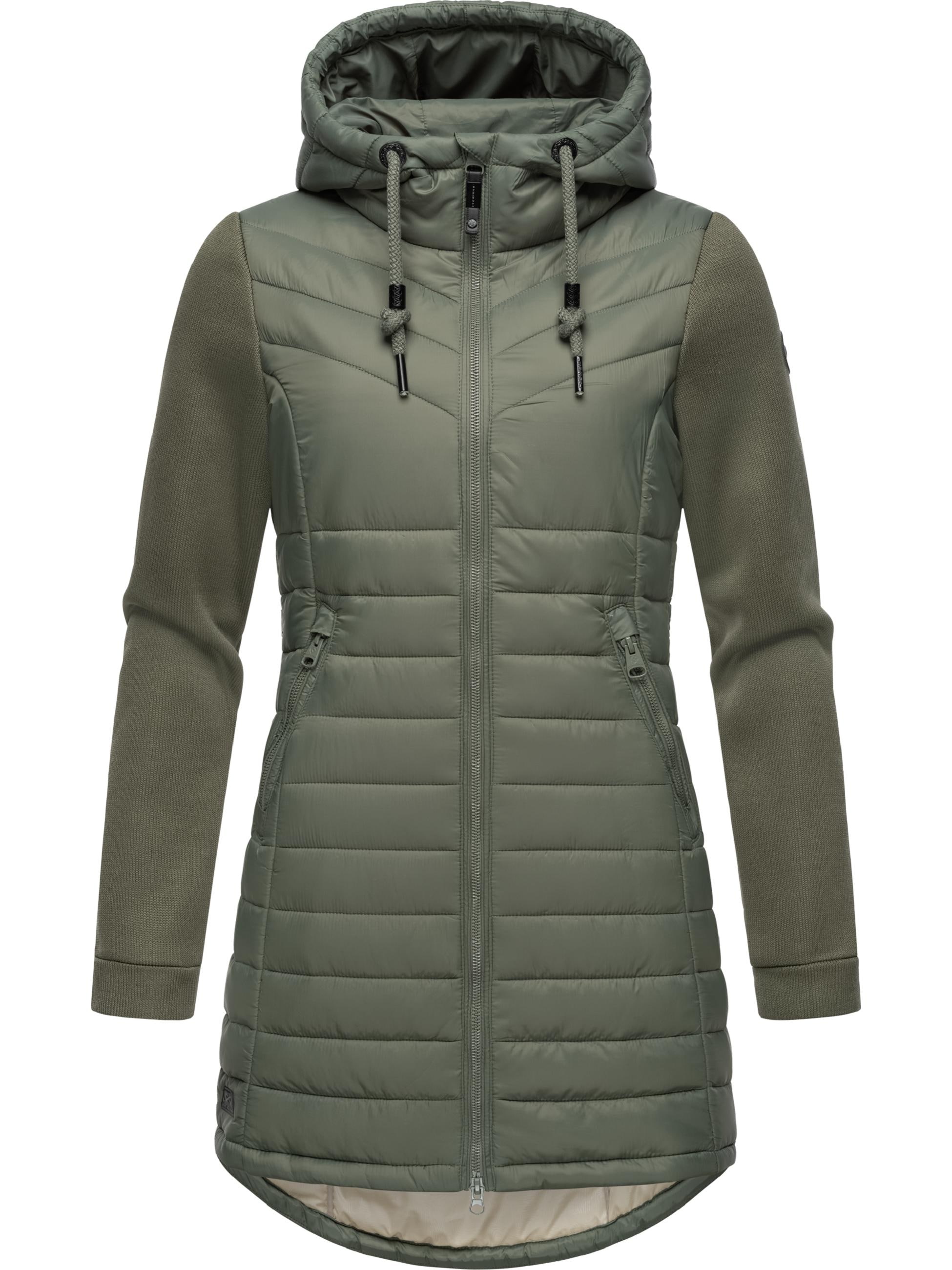 Langjacke »Outdoorjacke Sandrra Long«, mit Kapuze, Steppjacke aus modernem Materialmix...