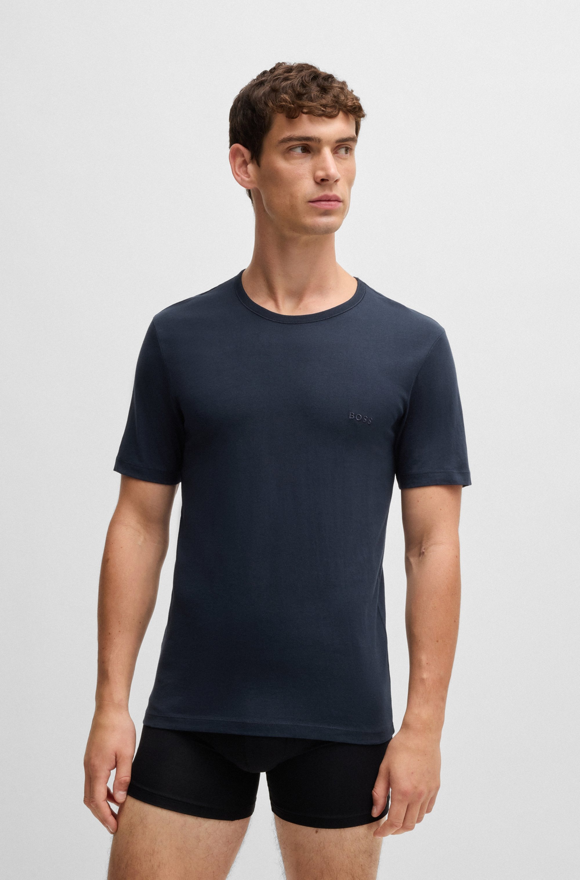 BOSS T-Shirt »Rundhals BOSS ONE x David Beckham«, (Packung, 3 tlg., 3er-Pack), mit dezentem BOSS Logo-Print