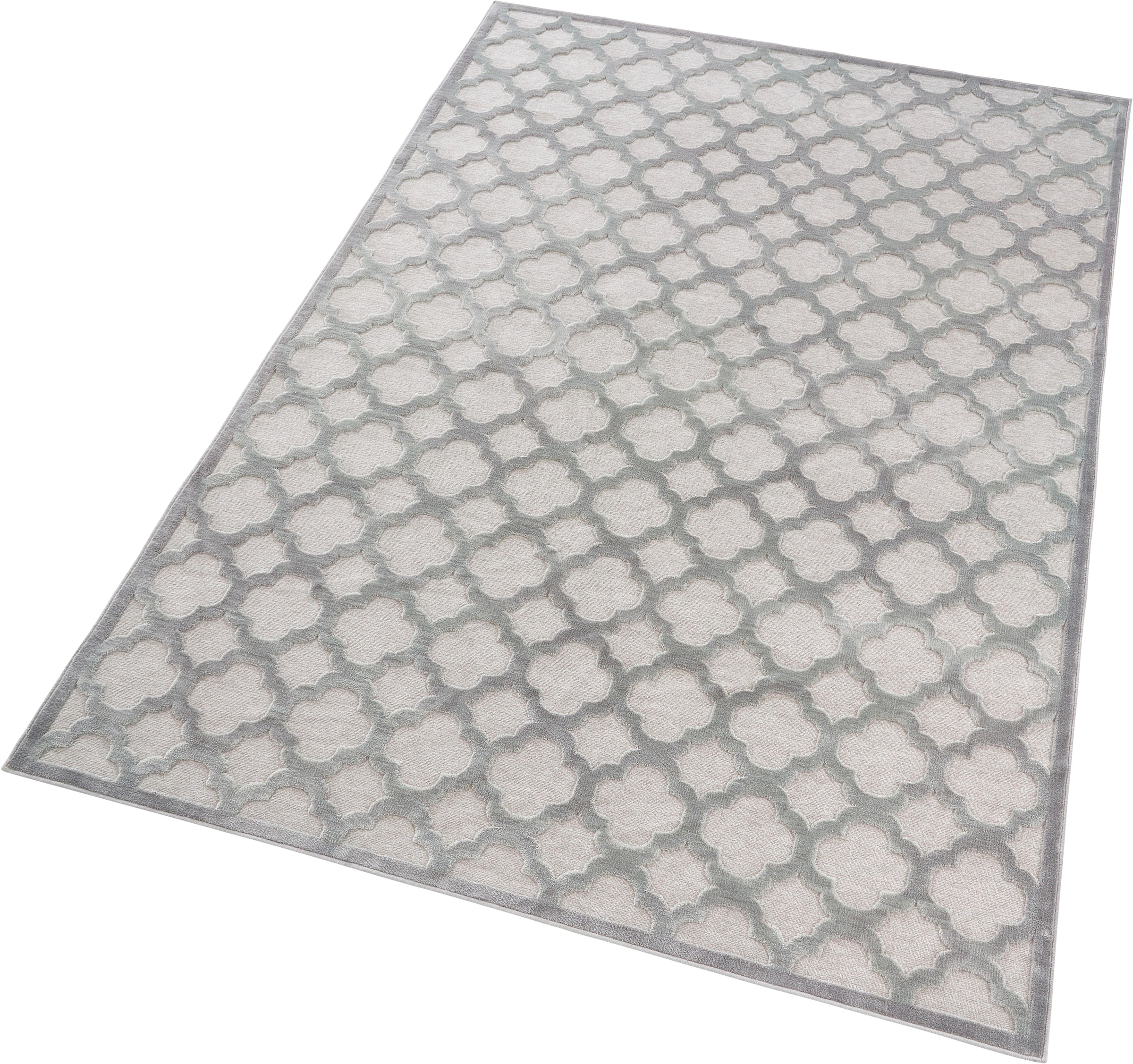 HANSE Home Teppich »Bryon«, rechteckig, 4 mm Höhe, Viskose Glanz, Hoch-Tief Struktur, Robust, Pflegeleicht, Relief Optik