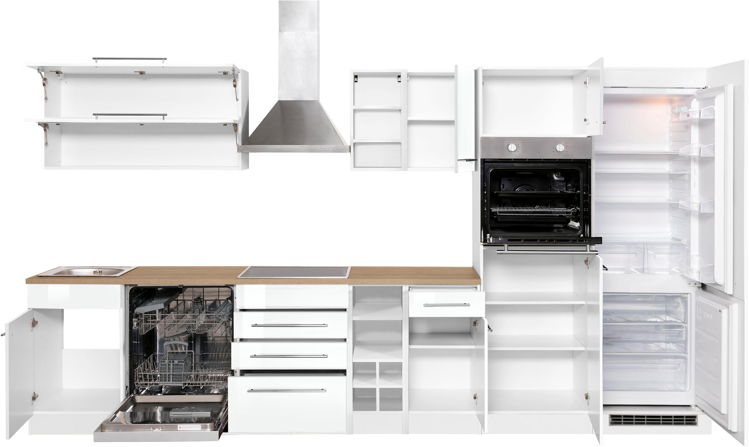 KOCHSTATION Küchenzeile »KS-Eton«, mit E-Geräten, Breite 360 cm