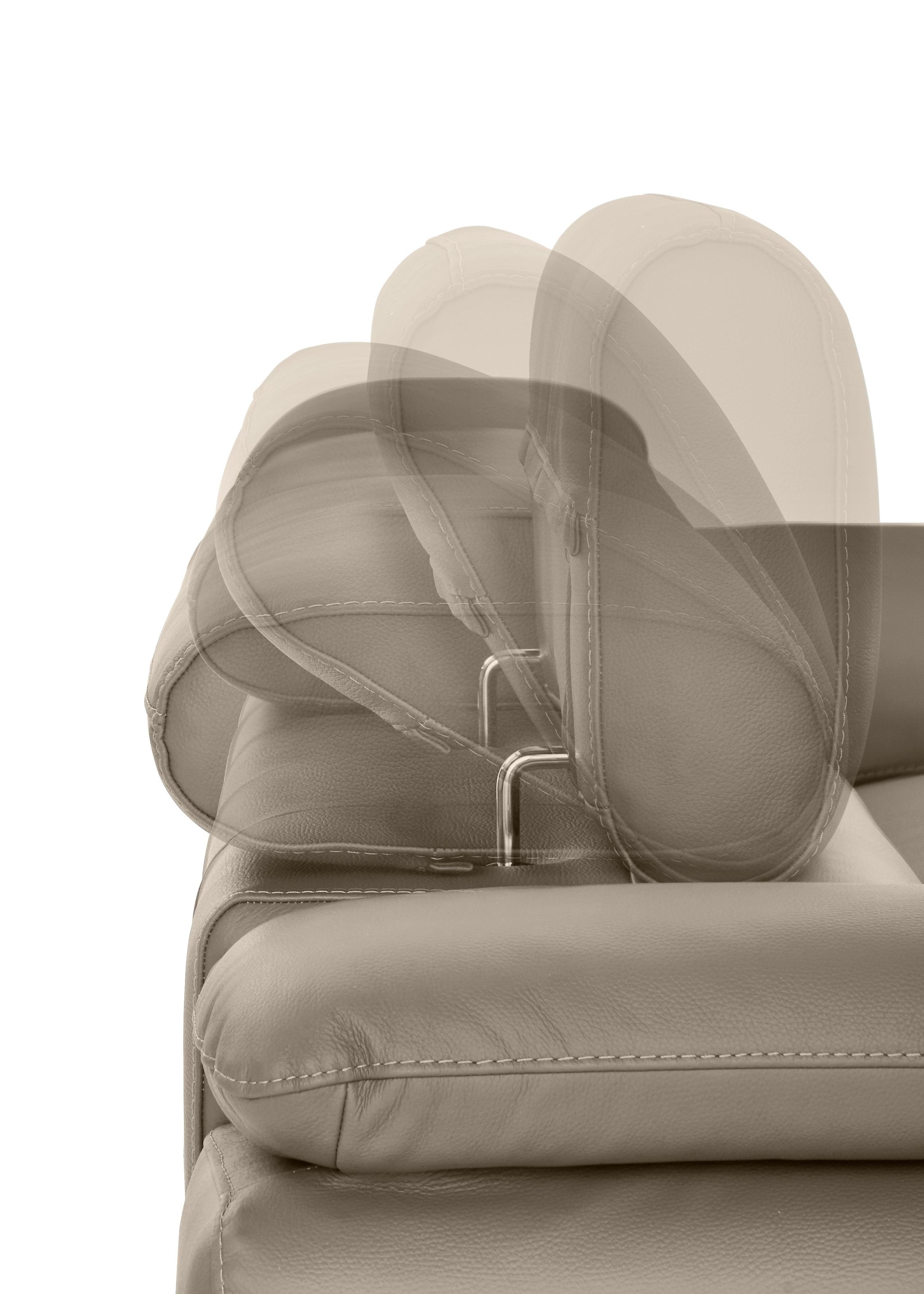 CALIA ITALIA Ecksofa »Magic, ein italienisches Sofa zum Träumen, erstklassiger Sitzkomfort«, mit verstellbaren Kopfteilen, in 2 Lederqualitäten