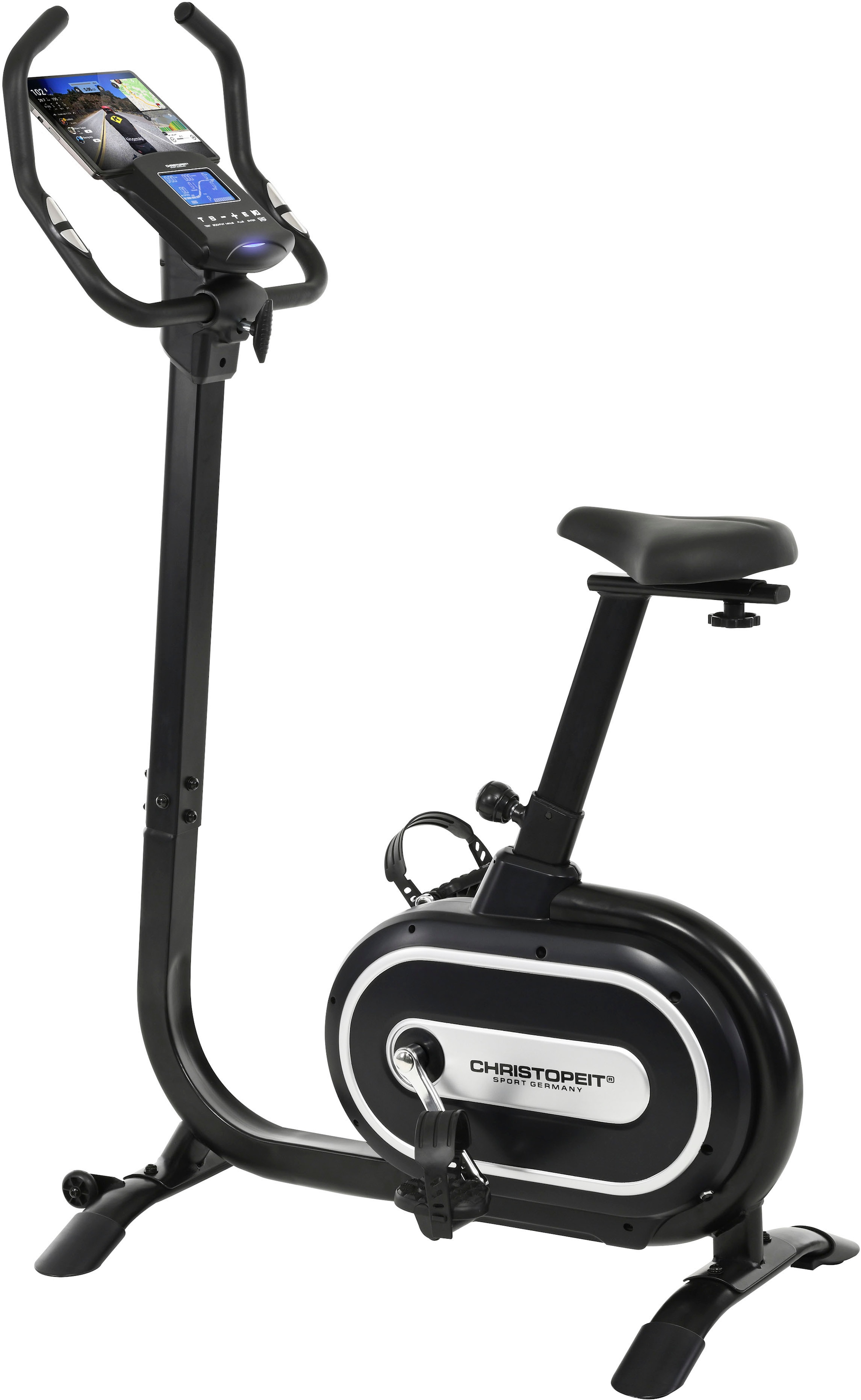 Christopeit Sport , Ergometer »Ergometer ET 5.1« 120 kg max. Benutzergewicht, Fahrrad, 32 Widerstandsstufen, Schwarz - Grau, Ergometer