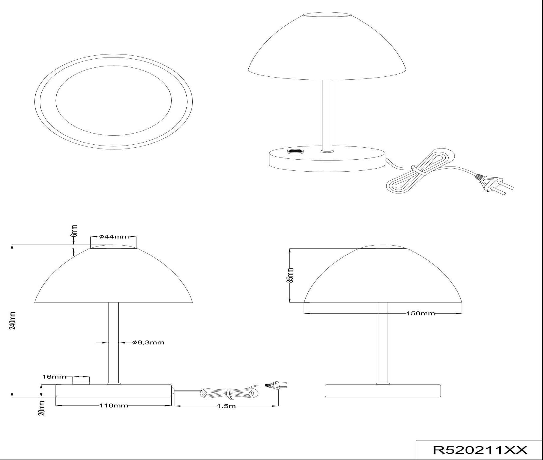 TRIO Leuchten LED Tischleuchte kaufen alabasterfarbigem Garantie online Touchdimmer Glas Tischlampe XXL 3 matt, 1 mit »Queen«, messing | Jahren flammig-flammig, und mit