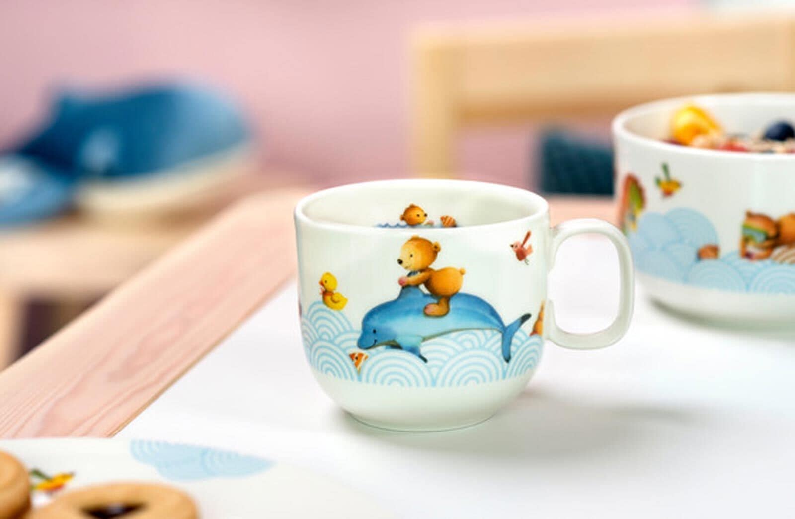 Villeroy & Boch Kindergeschirr-Set »Kindergeschirrset Happy as a Bear 2er Set bunt« Spülmaschinenfest, Mikrowellensicher
