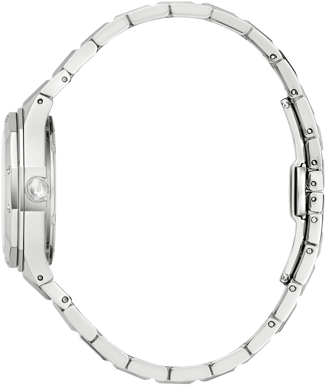 Bulova Quarzuhr, Armbanduhr, Damenuhr, Edelstahlarmband, analog, Tag