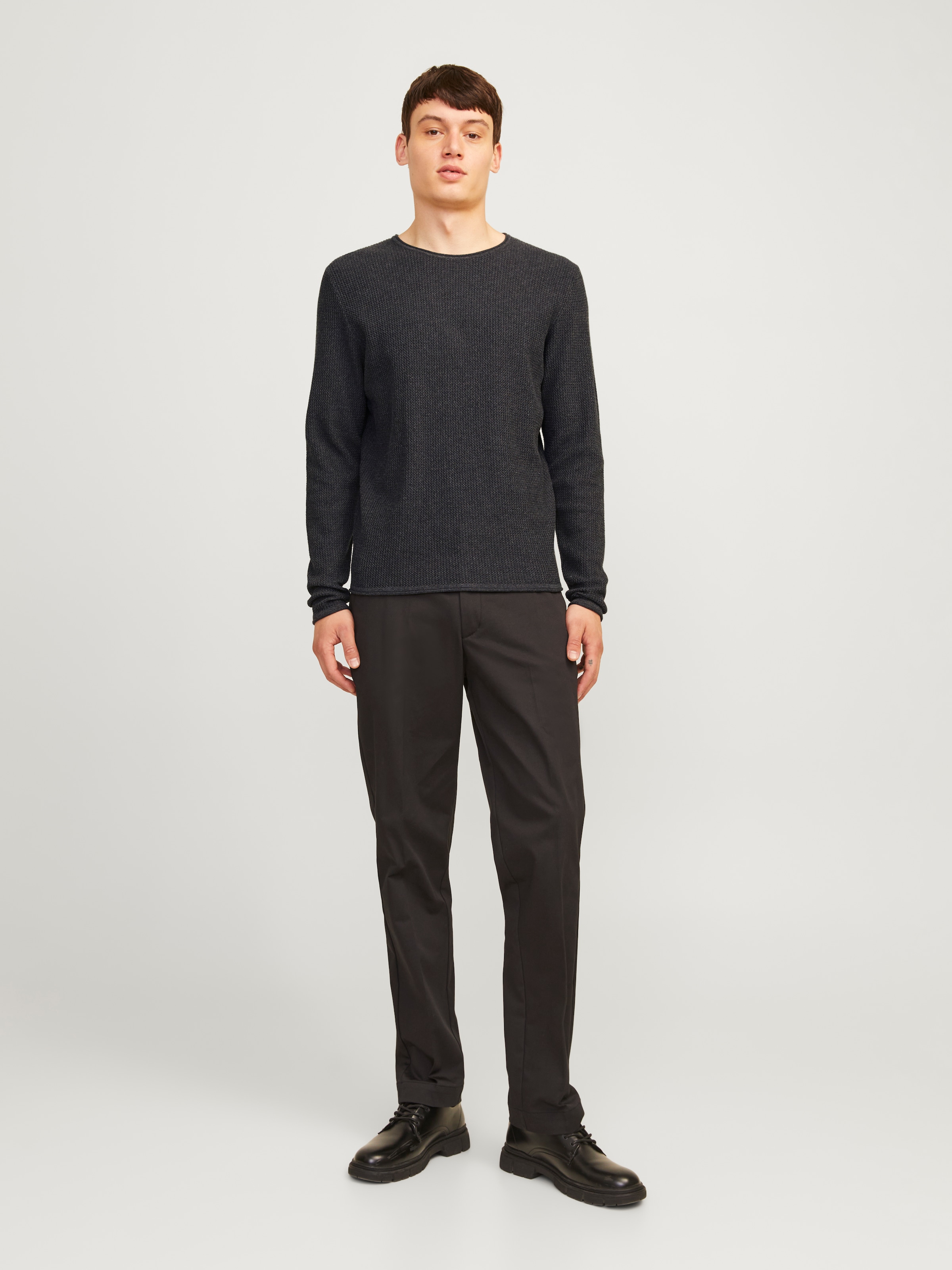 Jack & Jones Rundhalspullover »JJECOOPER KNIT CREW NECK NOOS«, in Strick Optik