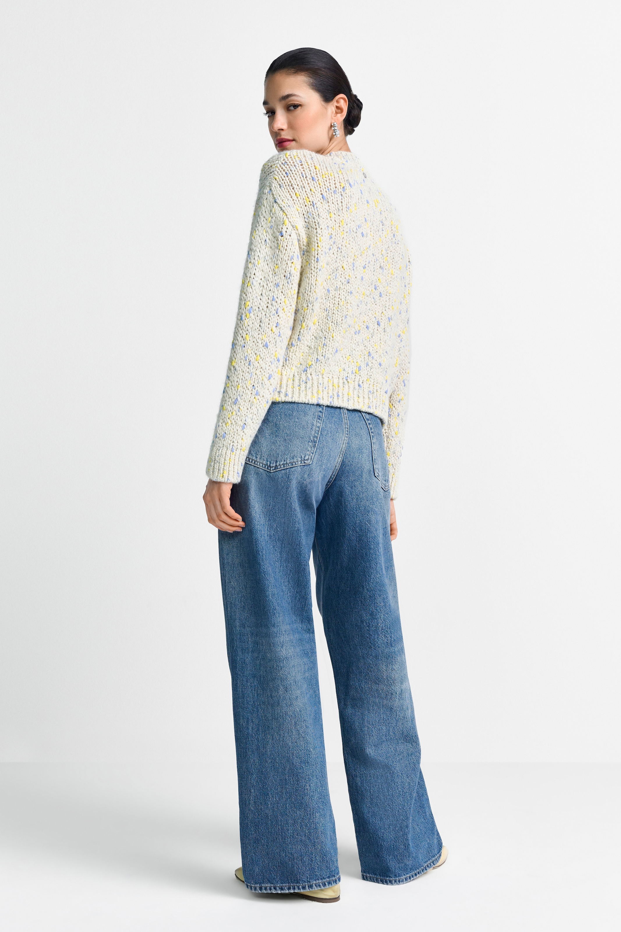 RICHROYAL Cardigan Boxy Neps Yarn