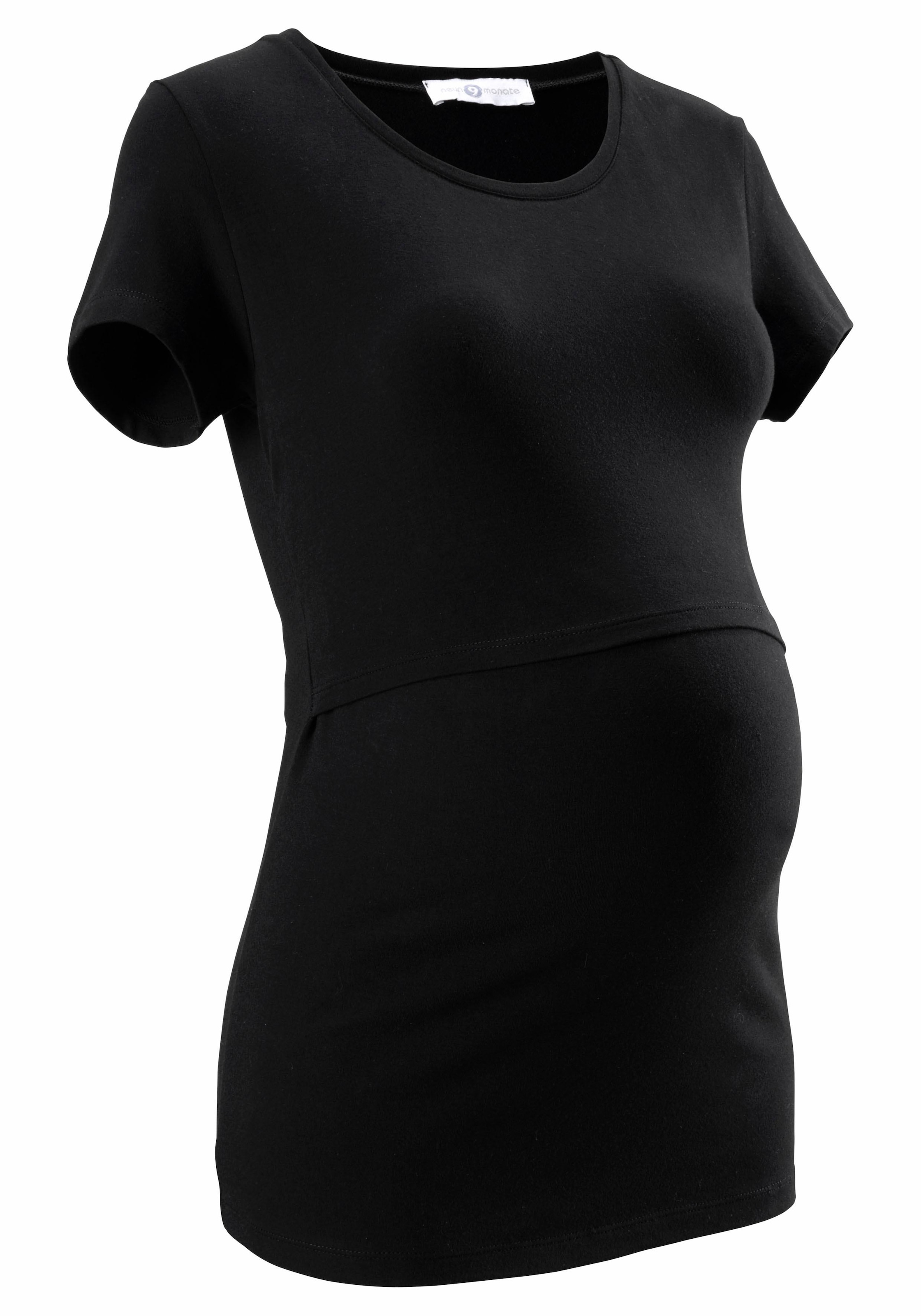 Neun Monate Umstandsshirt », 2er Pack T-Shirts für Schwangerschaft und Stillzeit«, (Packung, 2 tlg.), kurzärmelig, figurbetonte Passform, unifarben, Rundhalsausschnitt
