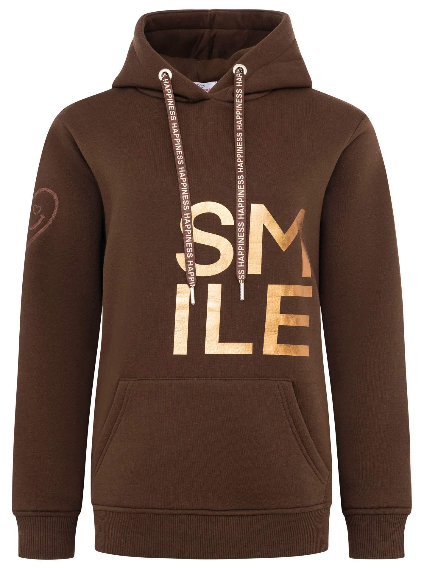Zwillingsherz Hoodie »"Alissa Shiny"«, glänzender Print, Daumenloch, Kordel, gesticktes Herz am Ärmel