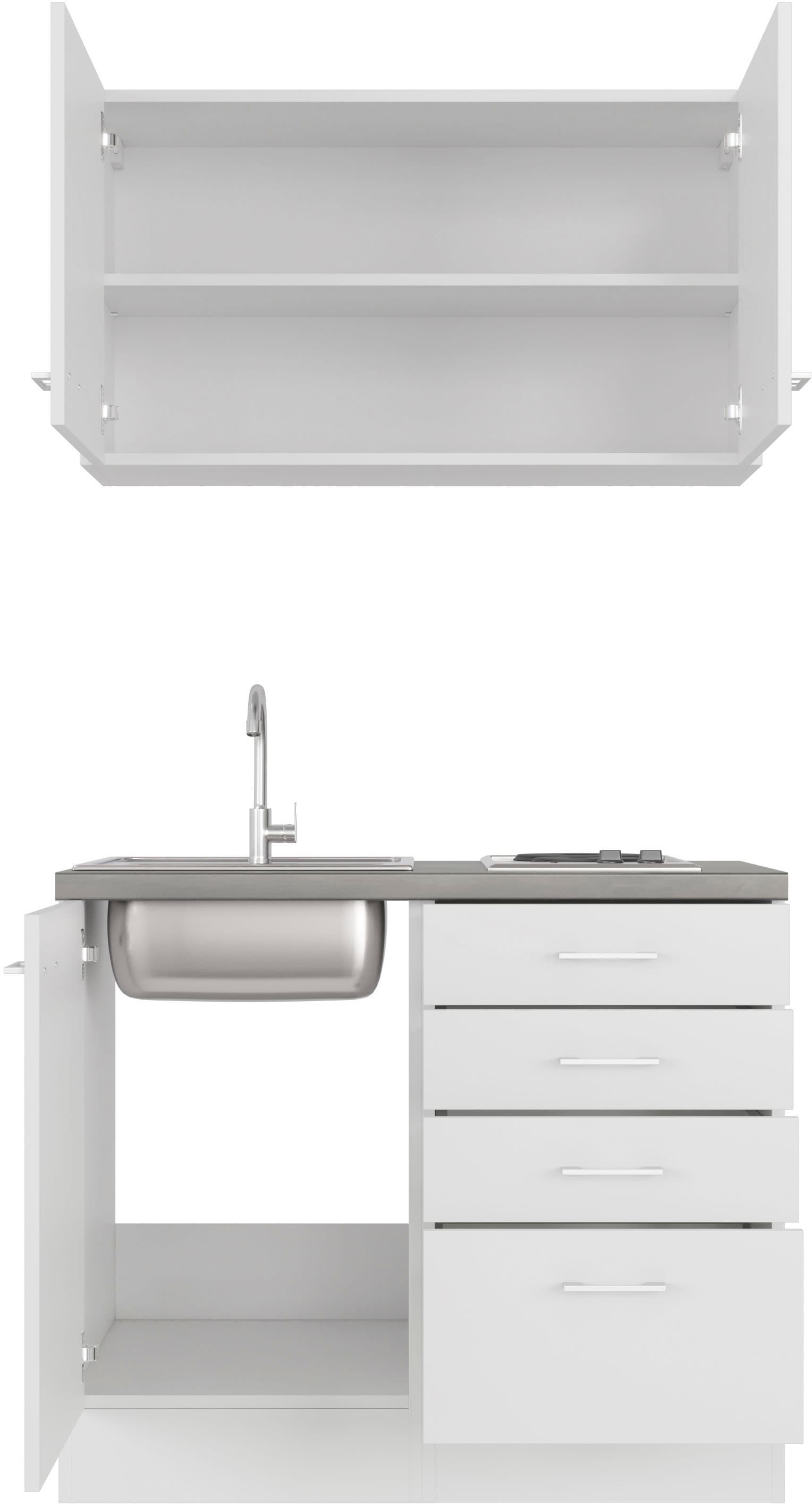 Flex-Well Küchenzeile »Lucca«, Breite 100 cm, mit Kochfeld und Spüle, in weiteren Farben erhältlich