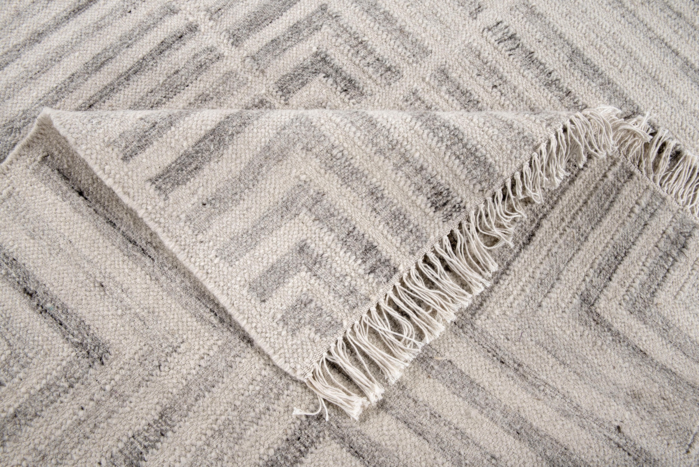 TOM TAILOR HOME Teppich »Square Kelim« rechteckig 5 mm Höhe handgewebt, mit Fransen, Boho-Style