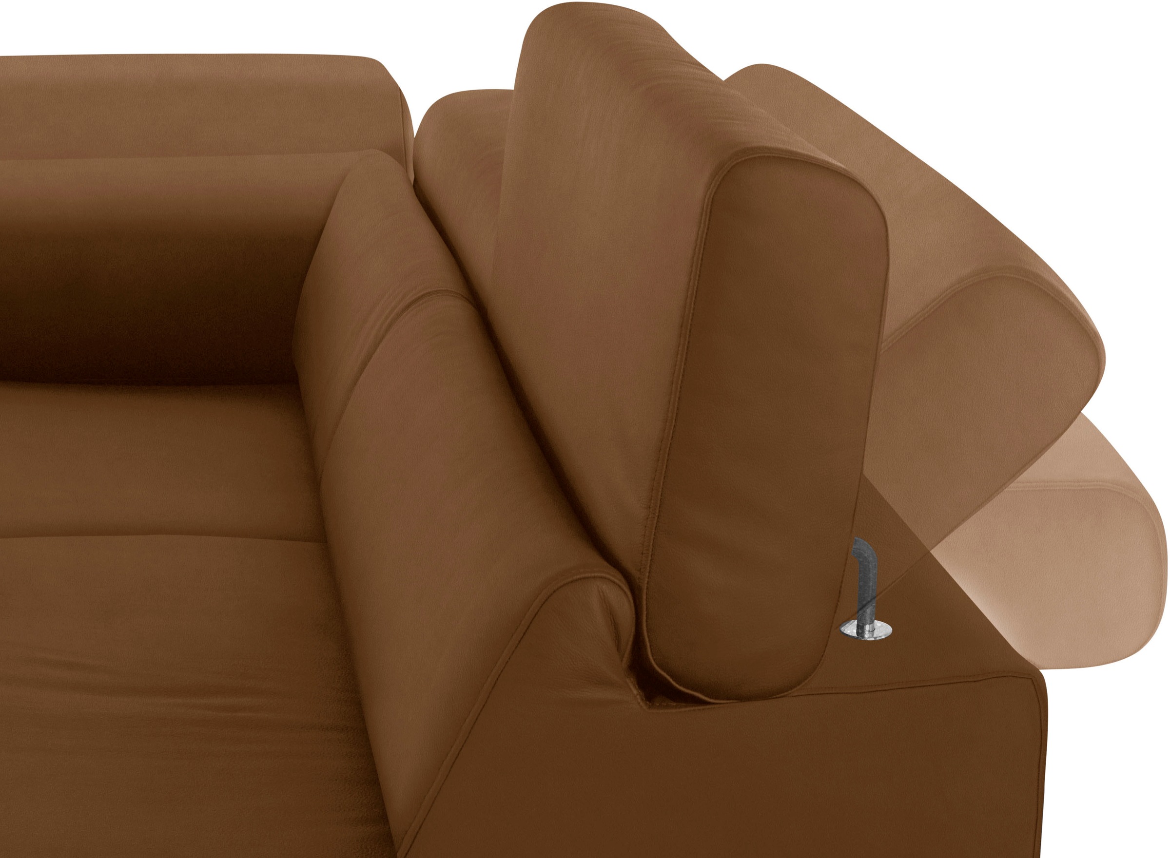 W.SCHILLIG Ecksofa »finn, Designsofa mit tollem Sitzkomfort, bequem, L-Form«, German Design Award 2016, Fußgestell Nussbaum natur, Breite 281 cm