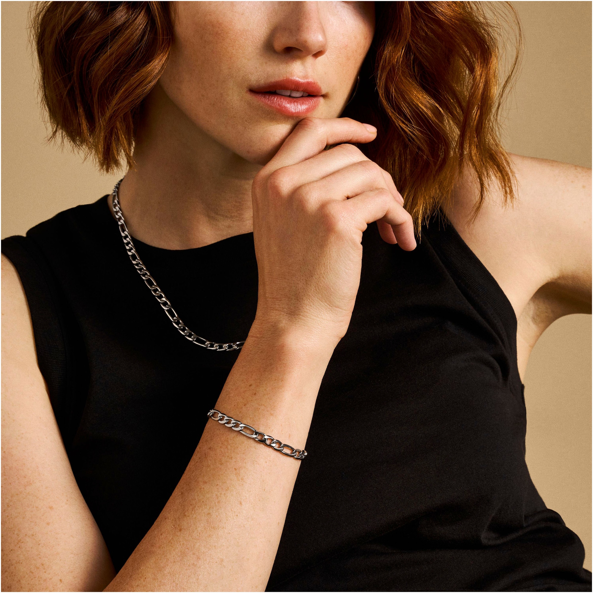 Fossil Armband »Schmuck Geschenk Edelstahl ALL STACKED UP«