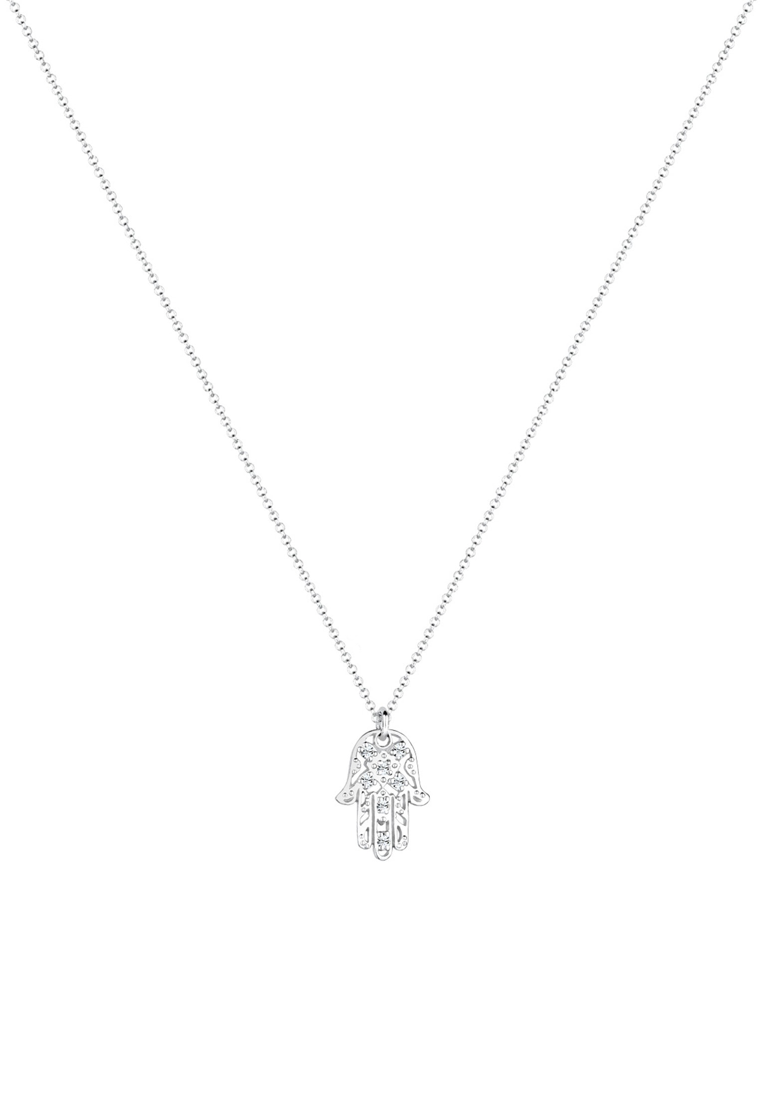 Elli Silberkette »Halskette Hamsa Hand der Fatima Kristalle 925 Silber«