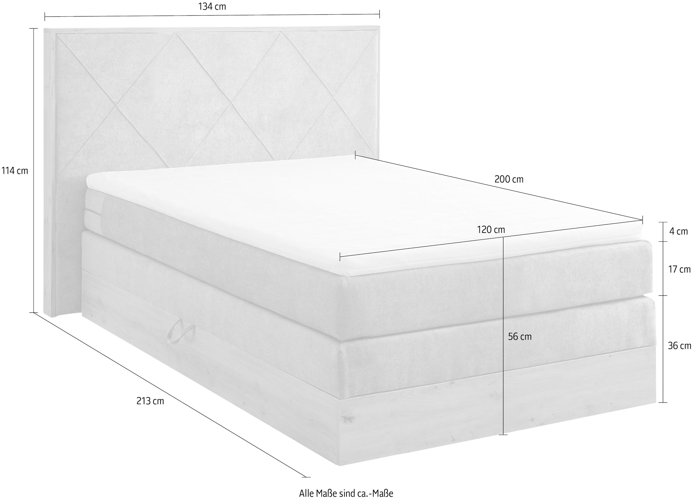 ED EXCITING DESIGN Boxspringbett »Bellevue«, inkl. Bettkasten, wahlweise mit Matratze und Topper